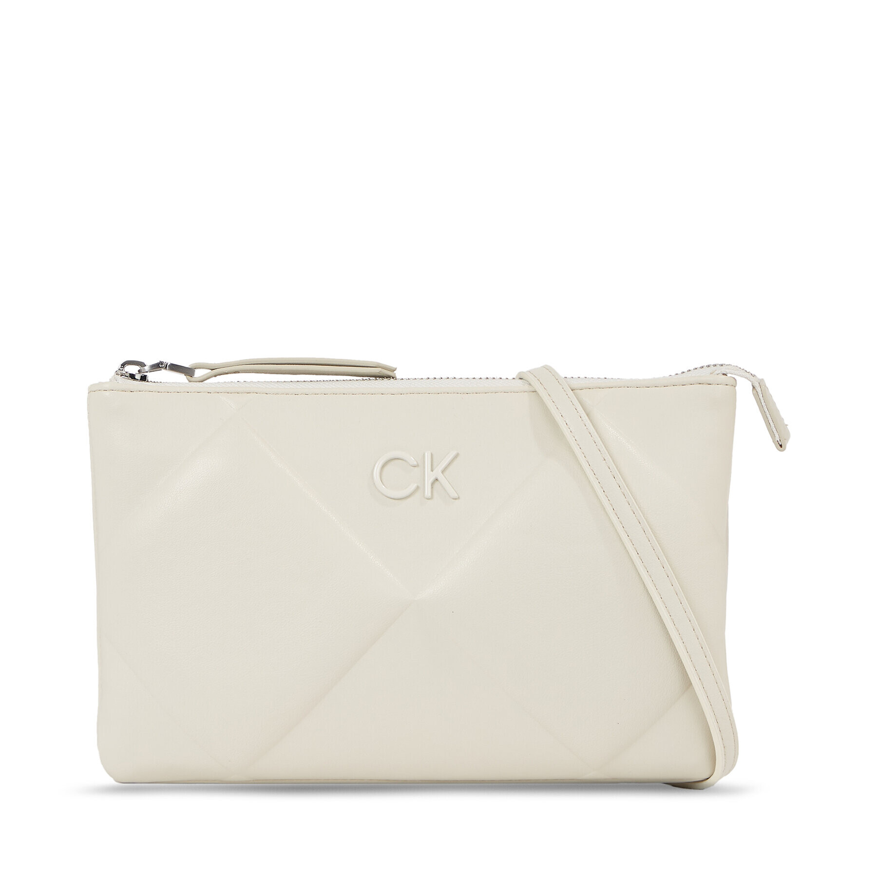 Calvin Klein Дамска чанта Re-Lock Quilt Crossbody K60K611042 Екрю - Pepit.bg