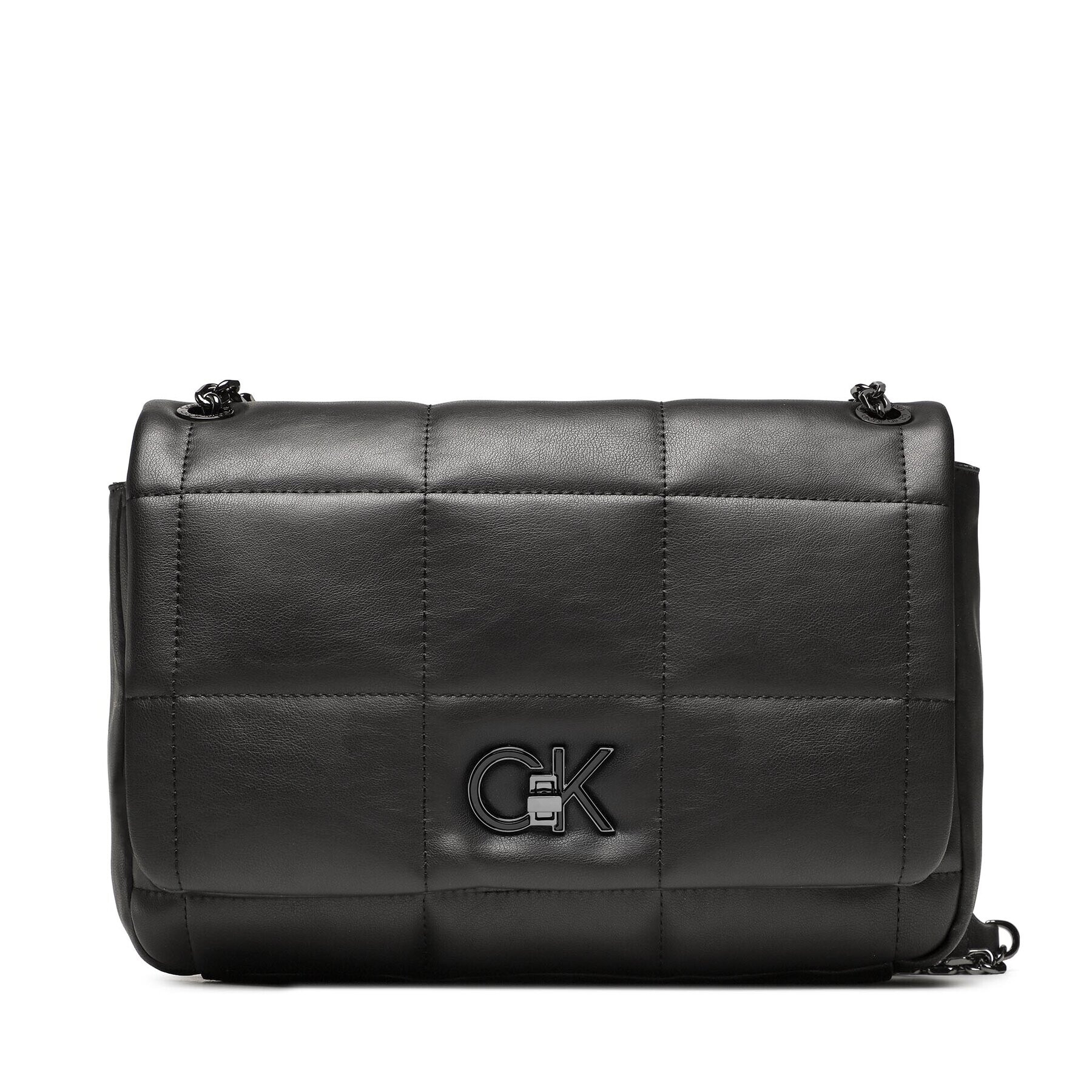 Calvin Klein Дамска чанта Re-Lock Quilt Shoulder Bag K60K610454 Черен - Pepit.bg