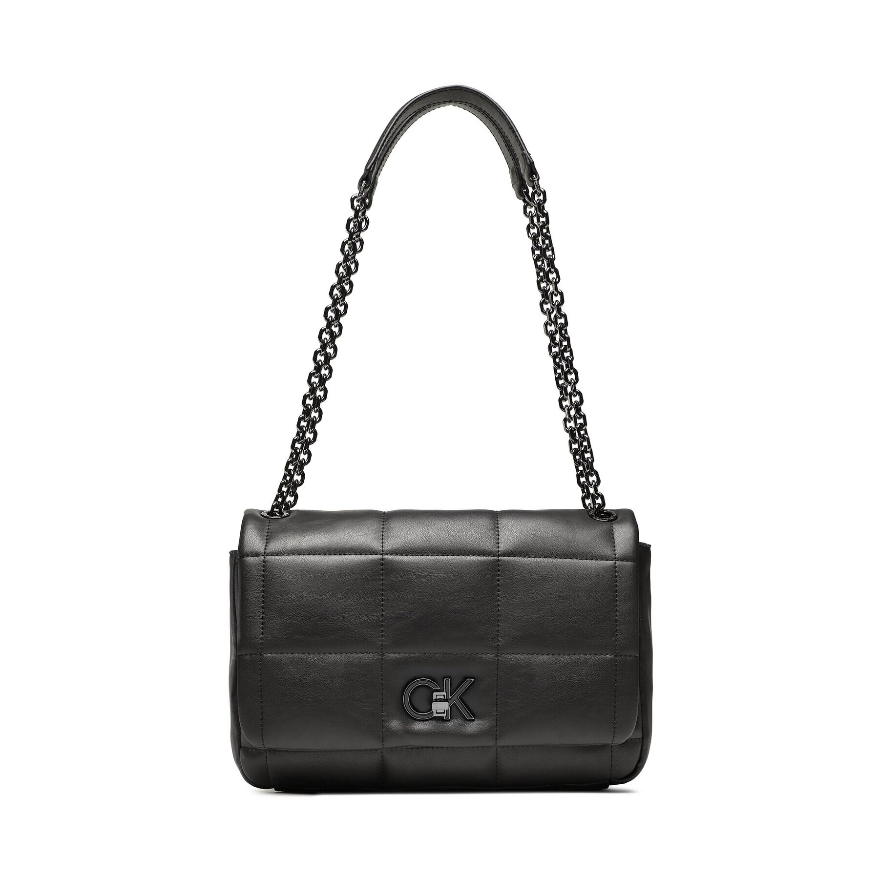 Calvin Klein Дамска чанта Re-Lock Quilt Shoulder Bag K60K610454 Черен - Pepit.bg