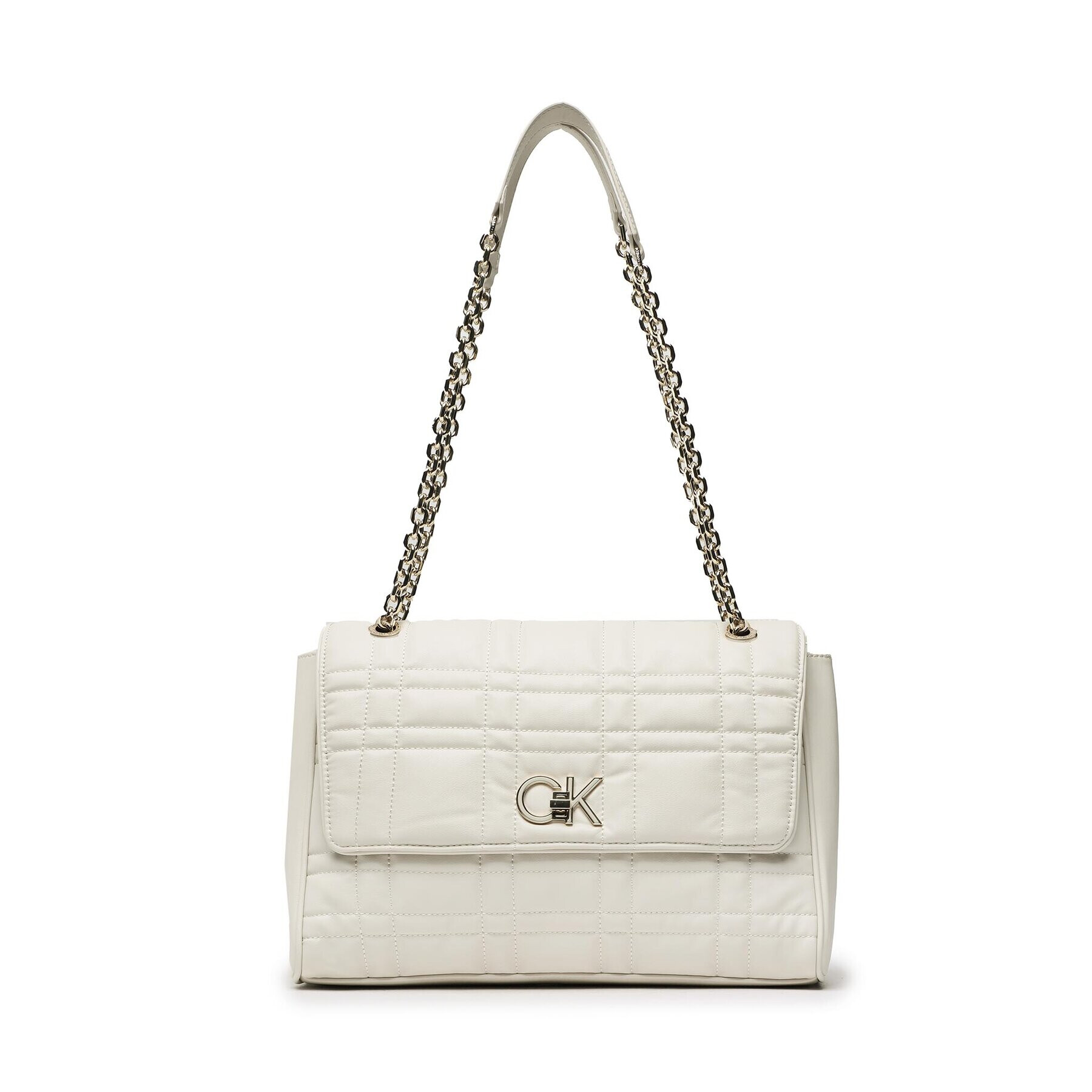 Calvin Klein Дамска чанта Re-Lock Quilt Shoulder Bag Lg K60K609884 Бежов - Pepit.bg