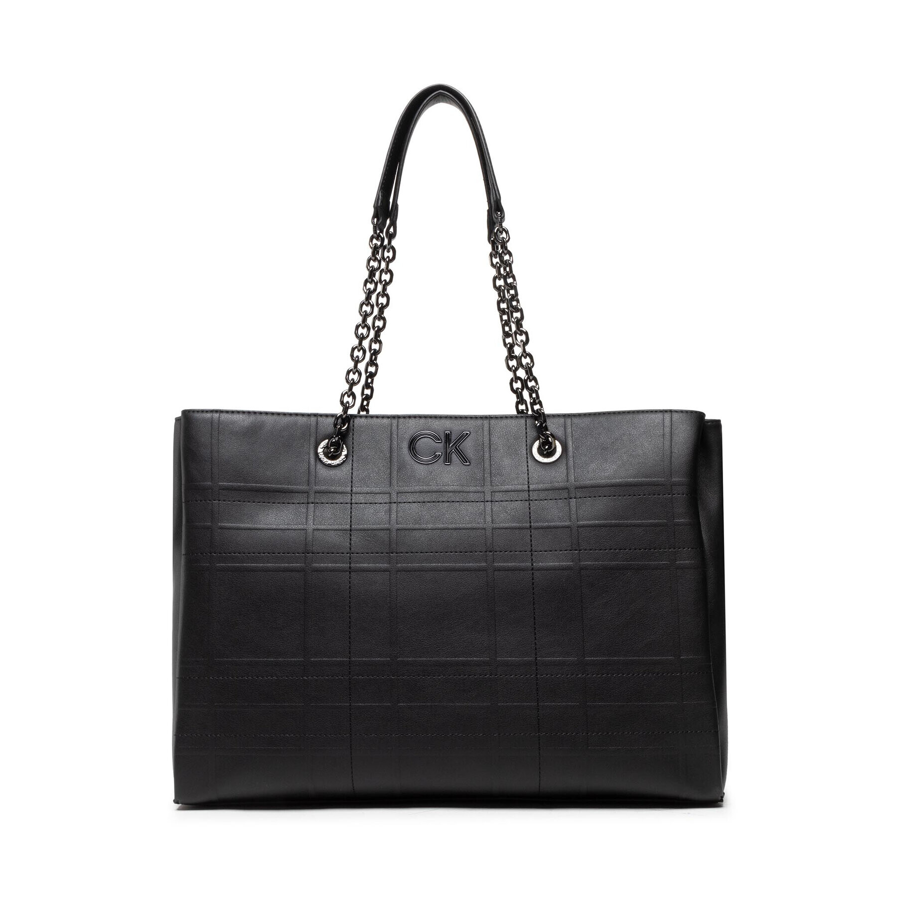 Calvin Klein Дамска чанта Re-Lock Tote Quilt K60K609689 Черен - Pepit.bg