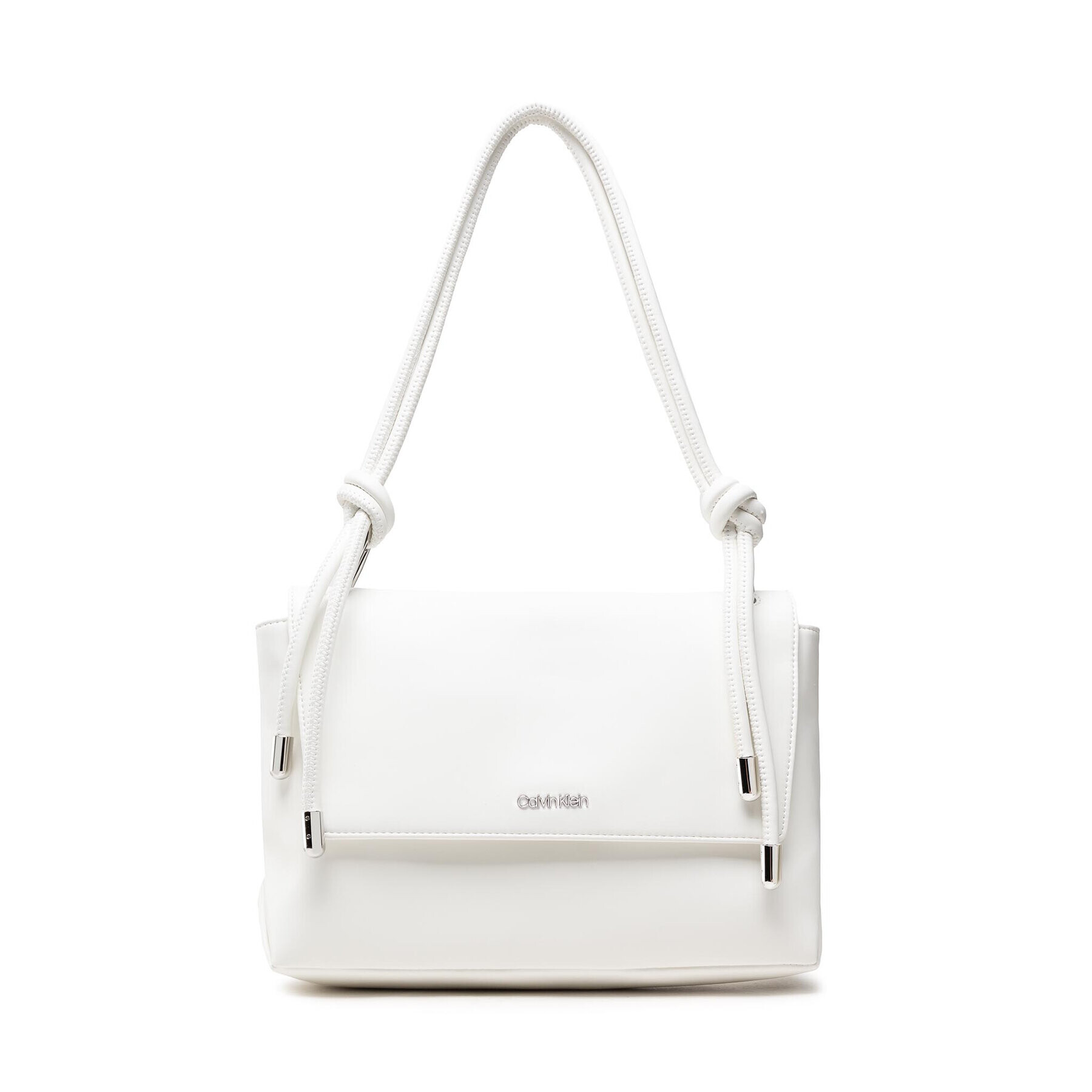 Calvin Klein Дамска чанта Roped Shoulder Bag K60K609004 Бял - Pepit.bg