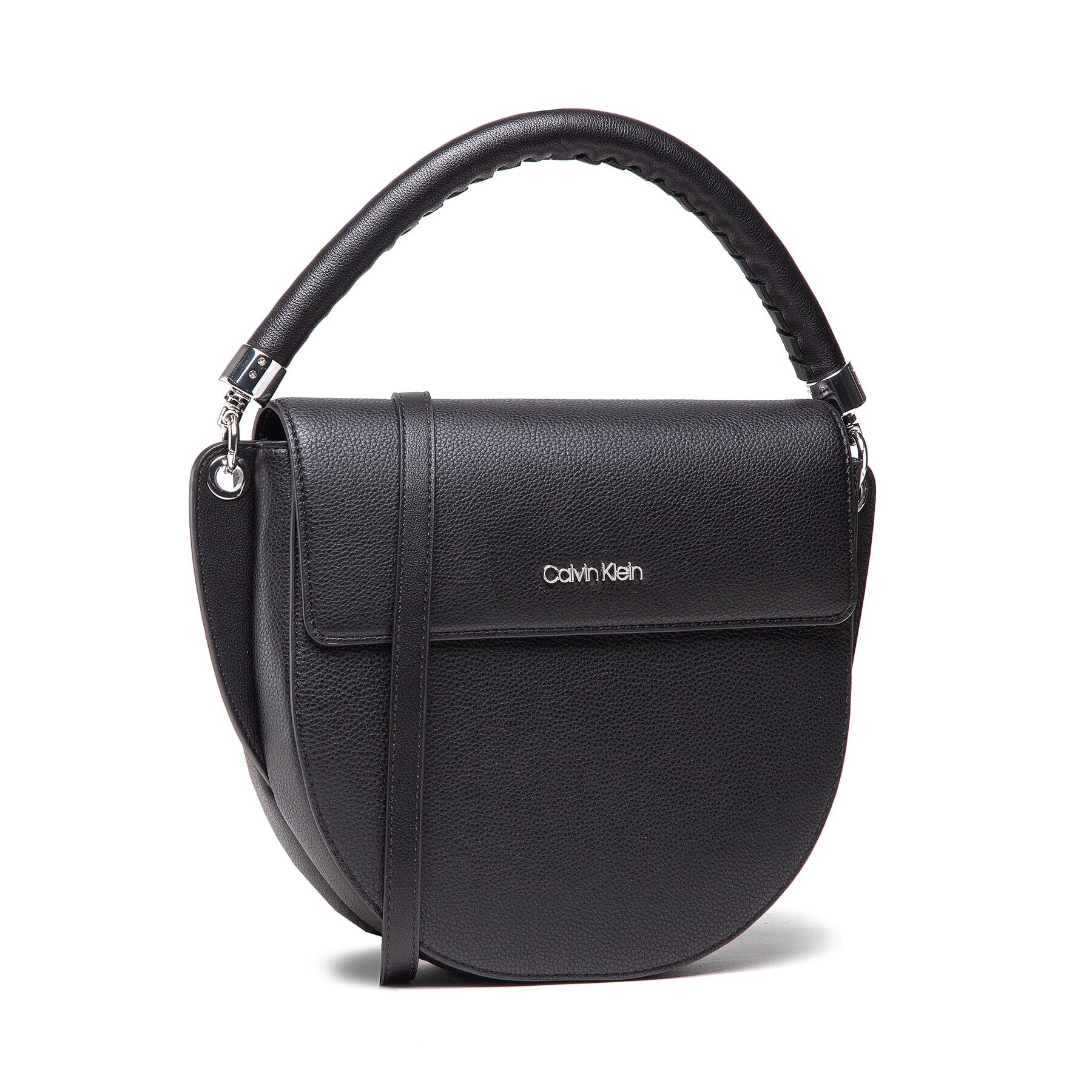 Calvin Klein Дамска чанта Saddle Bag Md K60K608183 Черен - Pepit.bg