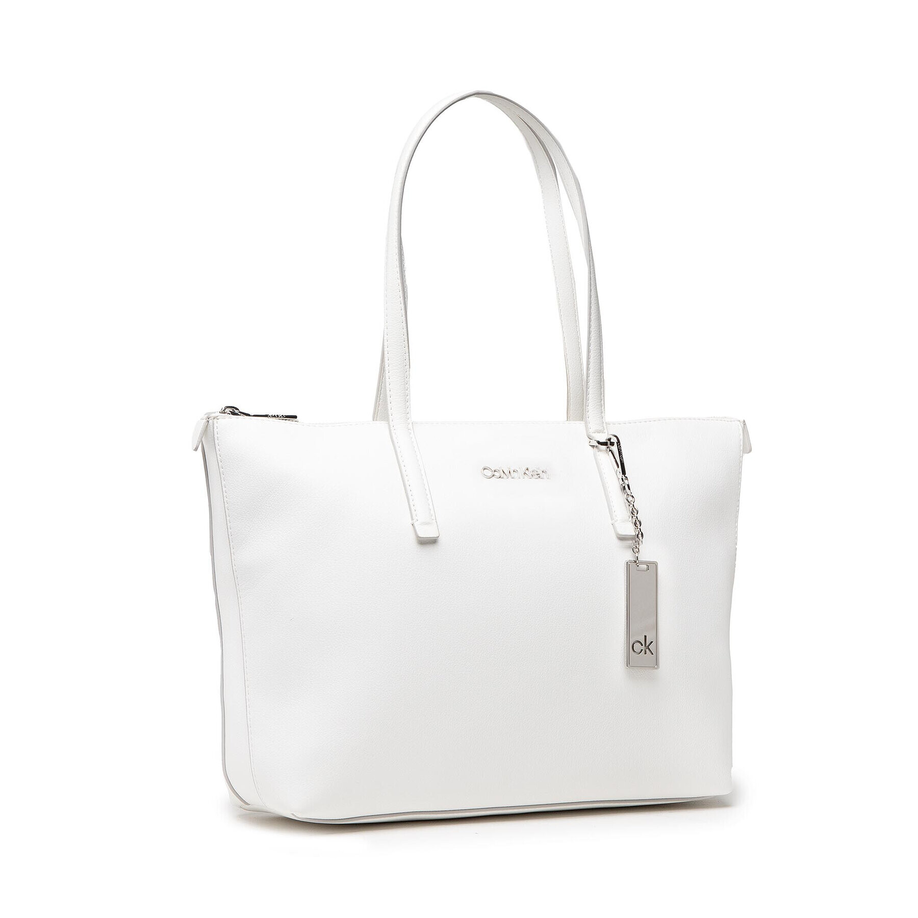 Calvin Klein Дамска чанта Shopper Md K60K608283 Бял - Pepit.bg