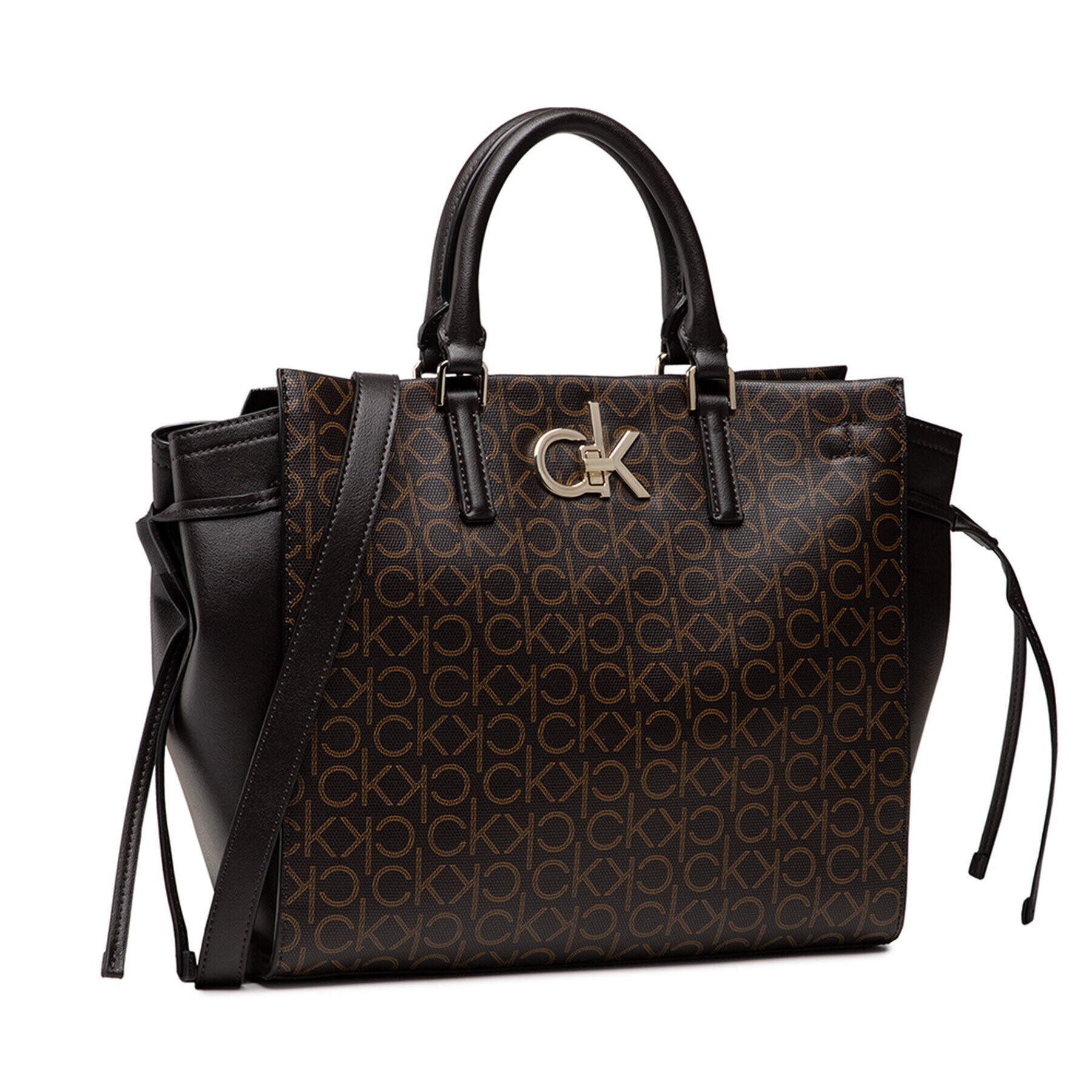 Calvin Klein Дамска чанта Tote Md Monogram Mix K60K608314 Кафяв - Pepit.bg