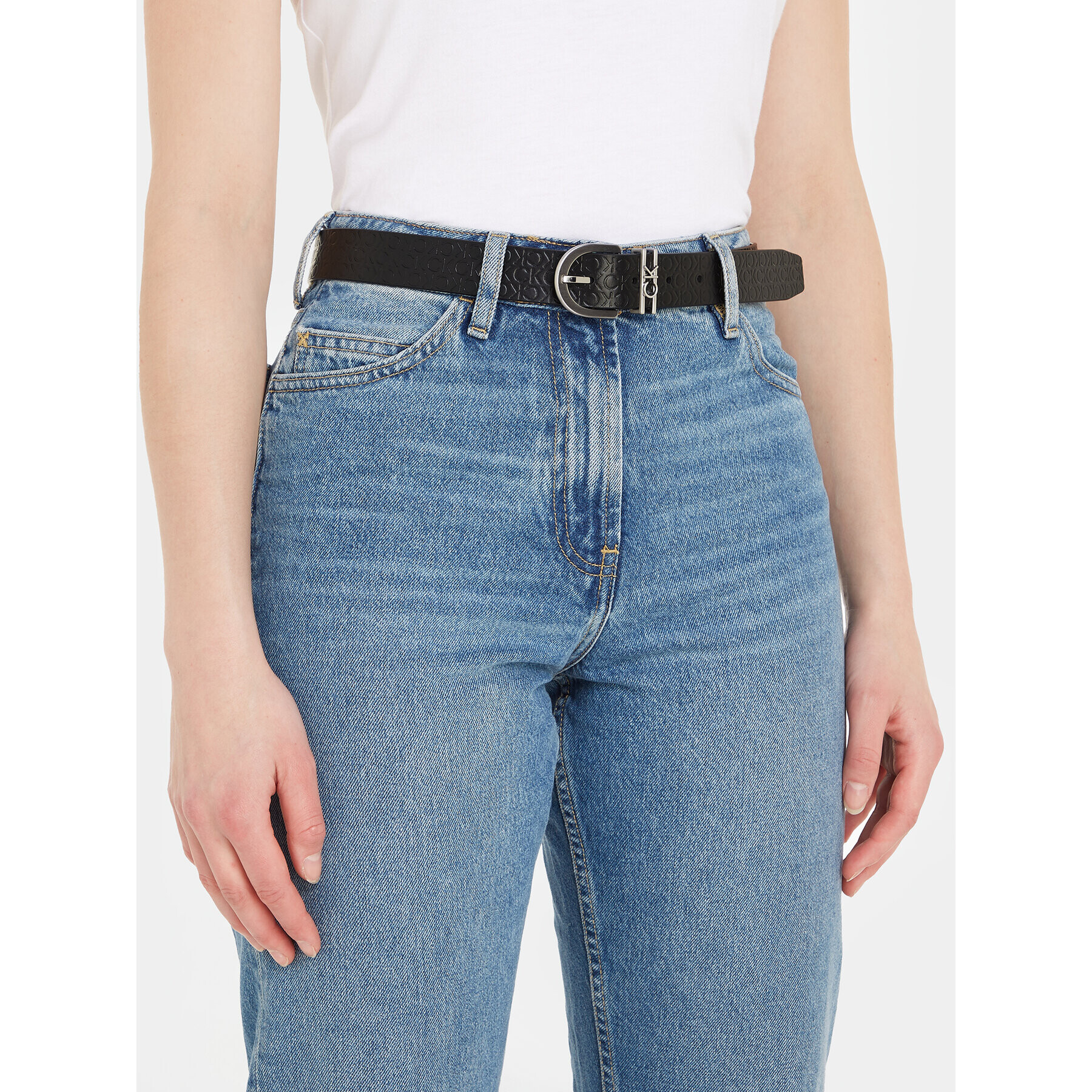 Calvin Klein Дамски колан Ck Must Ck Loop Belt K60K611297 Черен - Pepit.bg