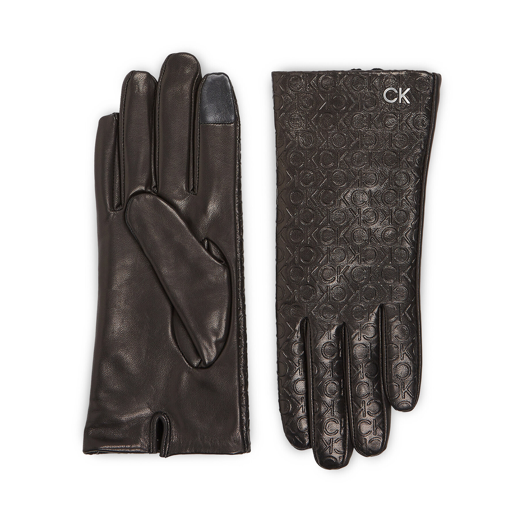 Calvin Klein Дамски ръкавици Re-Lock Emb/Deb Leather Gloves K60K611165 Черен - Pepit.bg