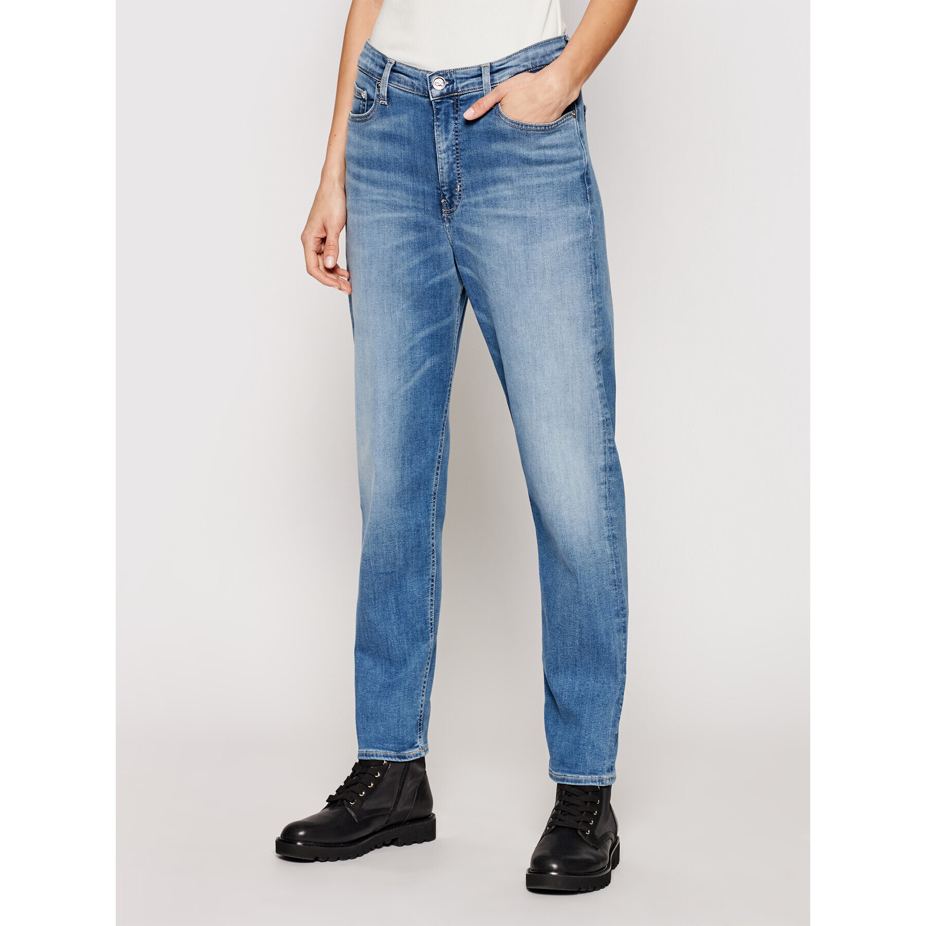 Calvin Klein Дънки K20K202985 Тъмносин Boyfriend Fit - Pepit.bg