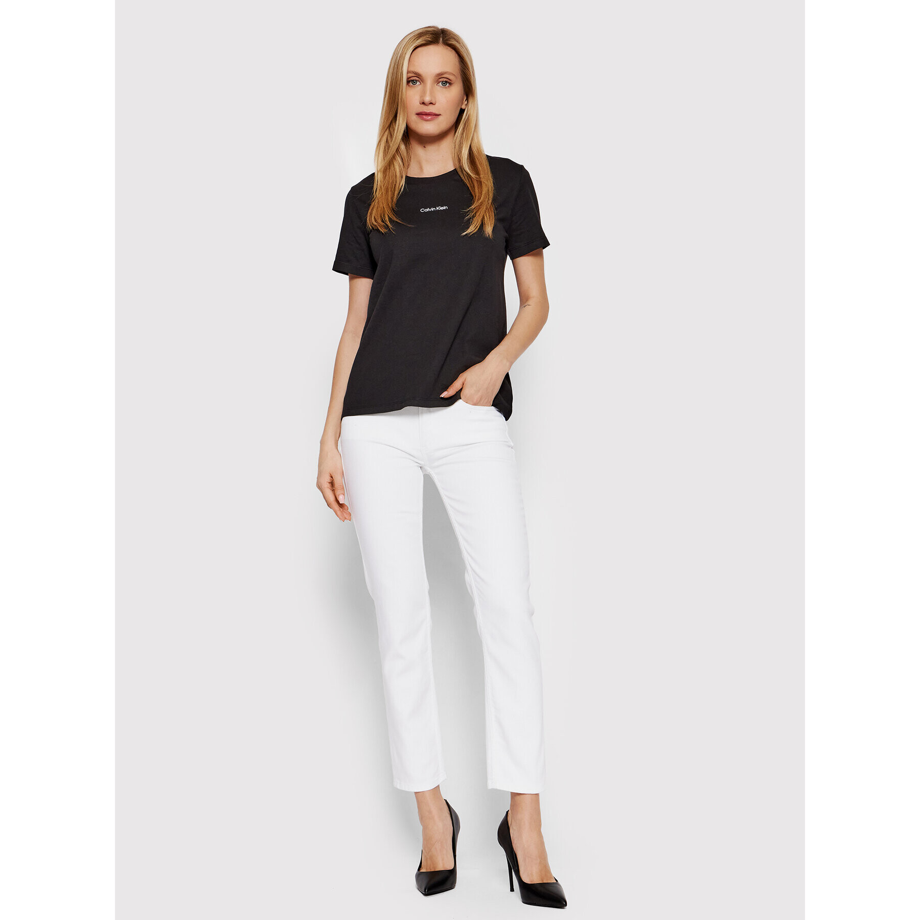 Calvin Klein Дънки K20K203756 Бял Slim Leg - Pepit.bg