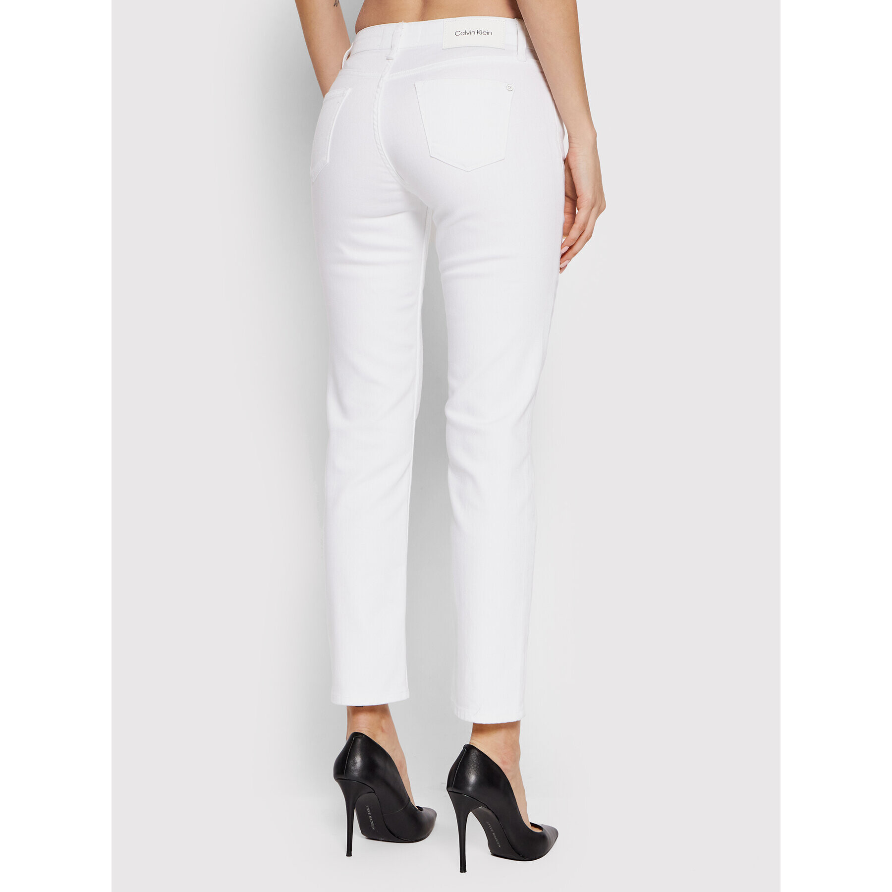 Calvin Klein Дънки K20K203756 Бял Slim Leg - Pepit.bg