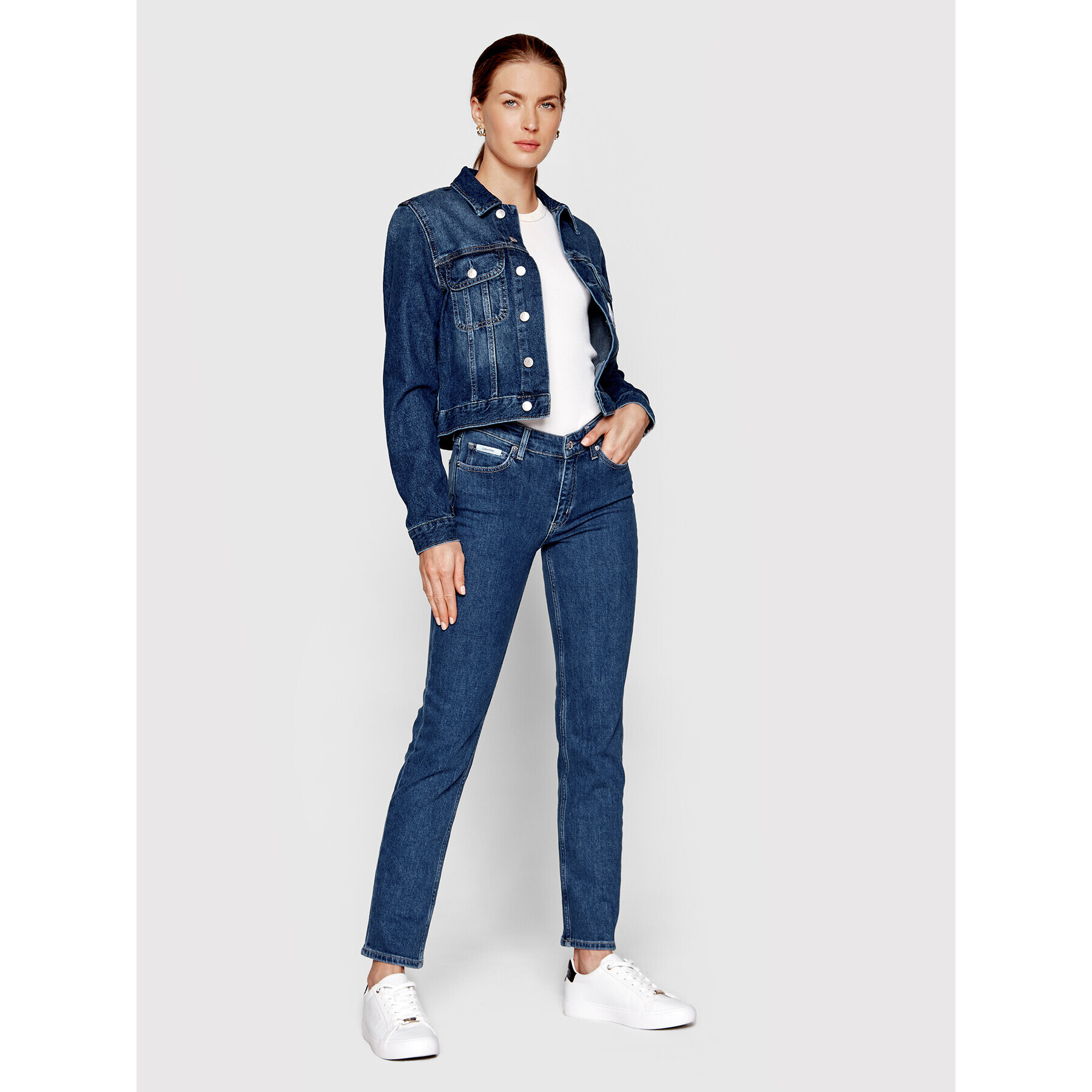 Calvin Klein Дънки K20K204437 Син Slim Fit - Pepit.bg