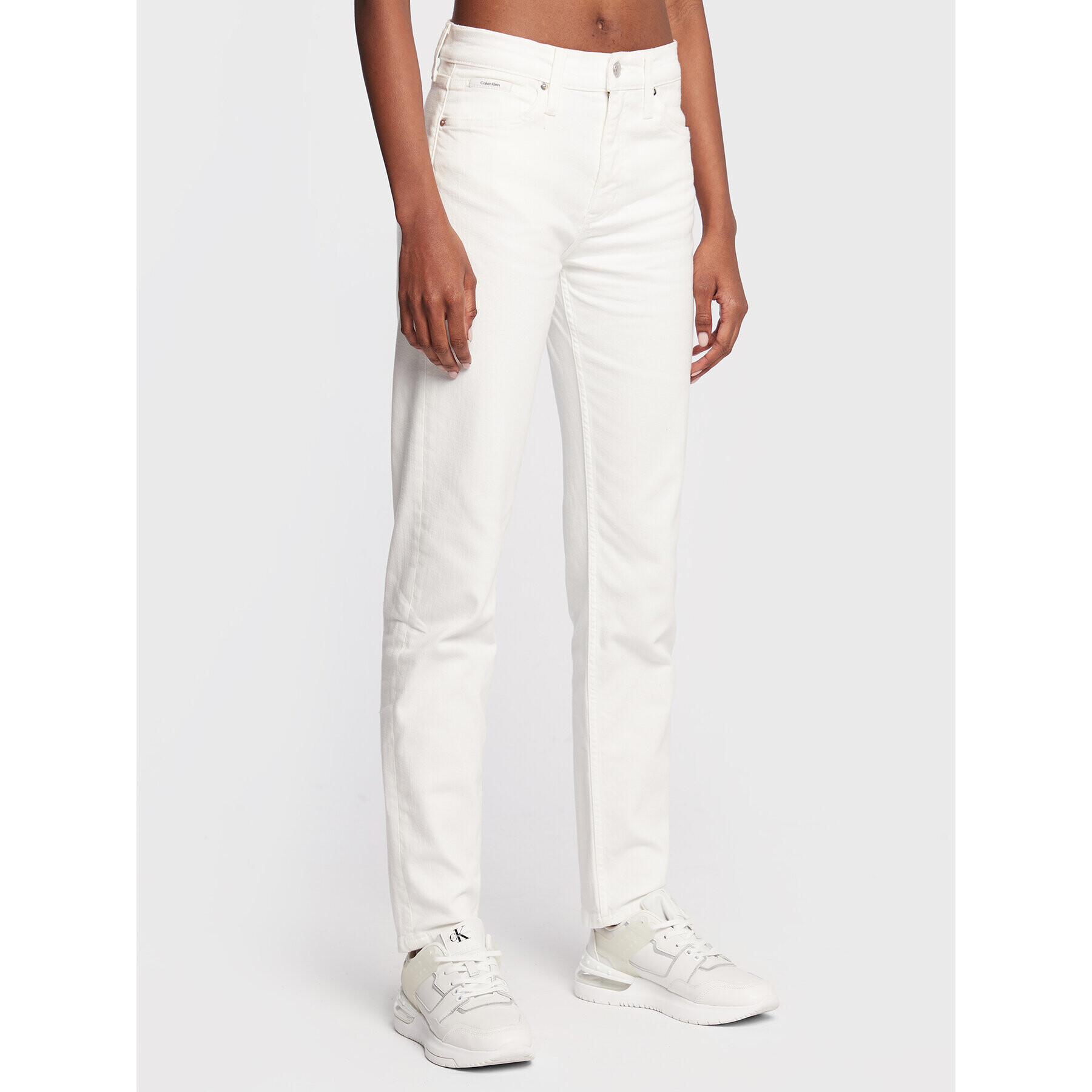 Calvin Klein Дънки K20K204509 Бял Slim Fit - Pepit.bg