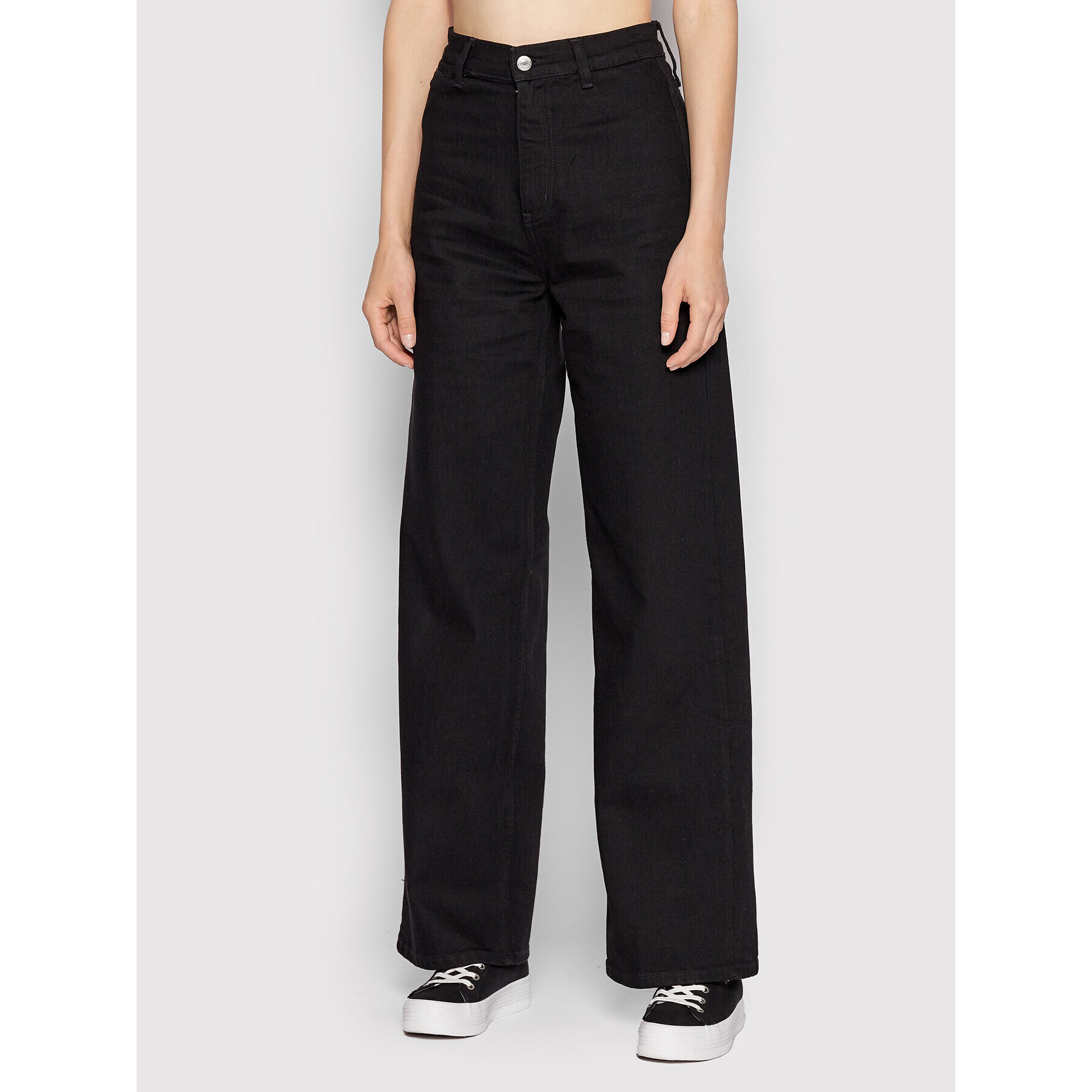 Calvin Klein Дънки K20K204869 Черен Wide Leg - Pepit.bg