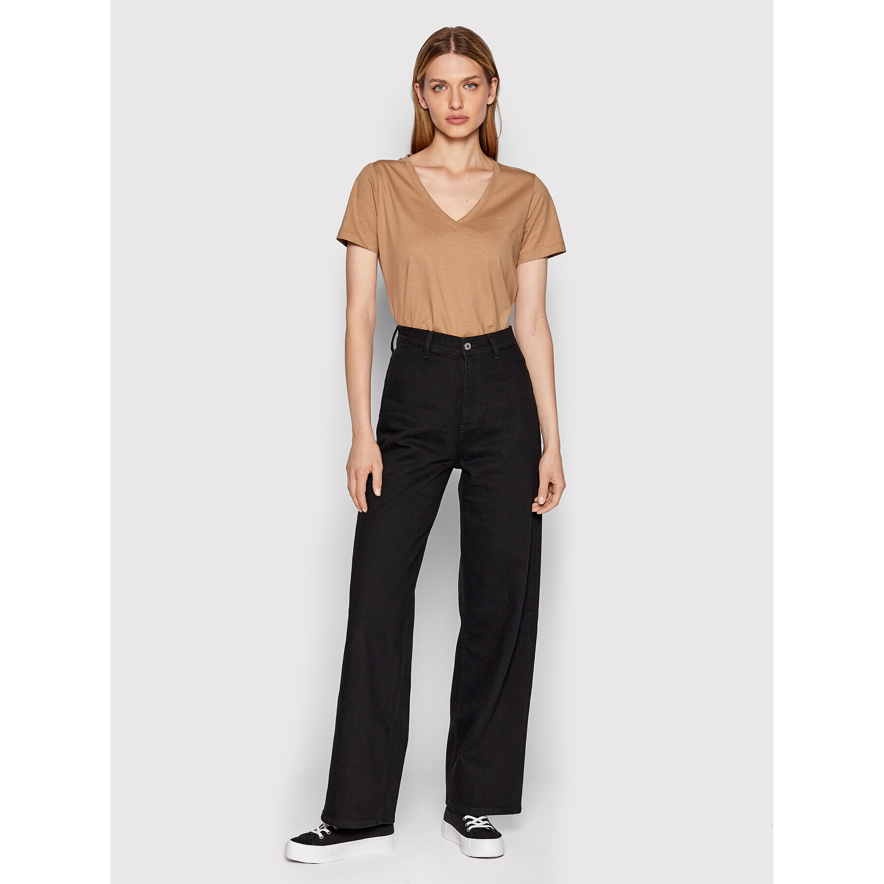 Calvin Klein Дънки K20K204869 Черен Wide Leg - Pepit.bg