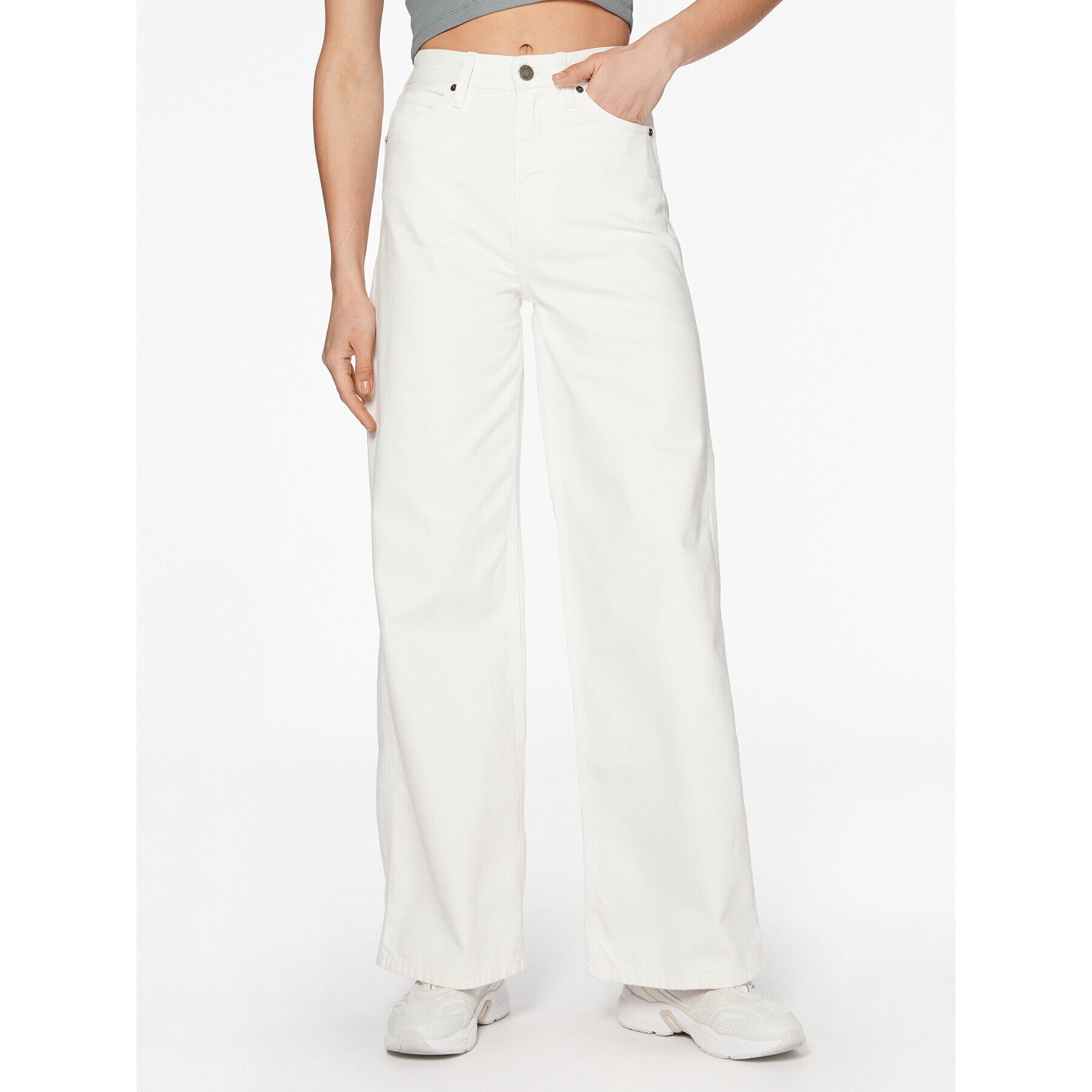 Calvin Klein Дънки K20K205160 Бял Relaxed Fit - Pepit.bg