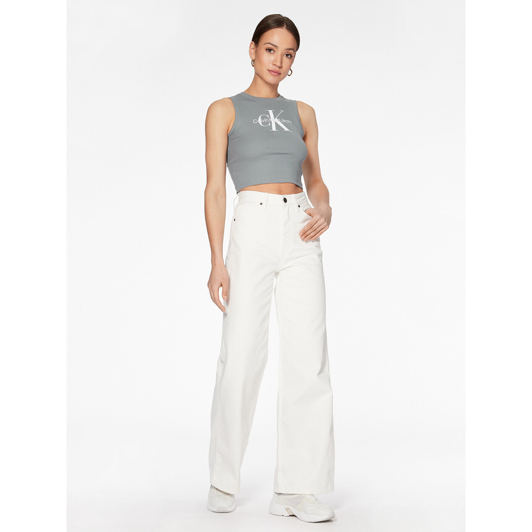 Calvin Klein Дънки K20K205160 Бял Relaxed Fit - Pepit.bg