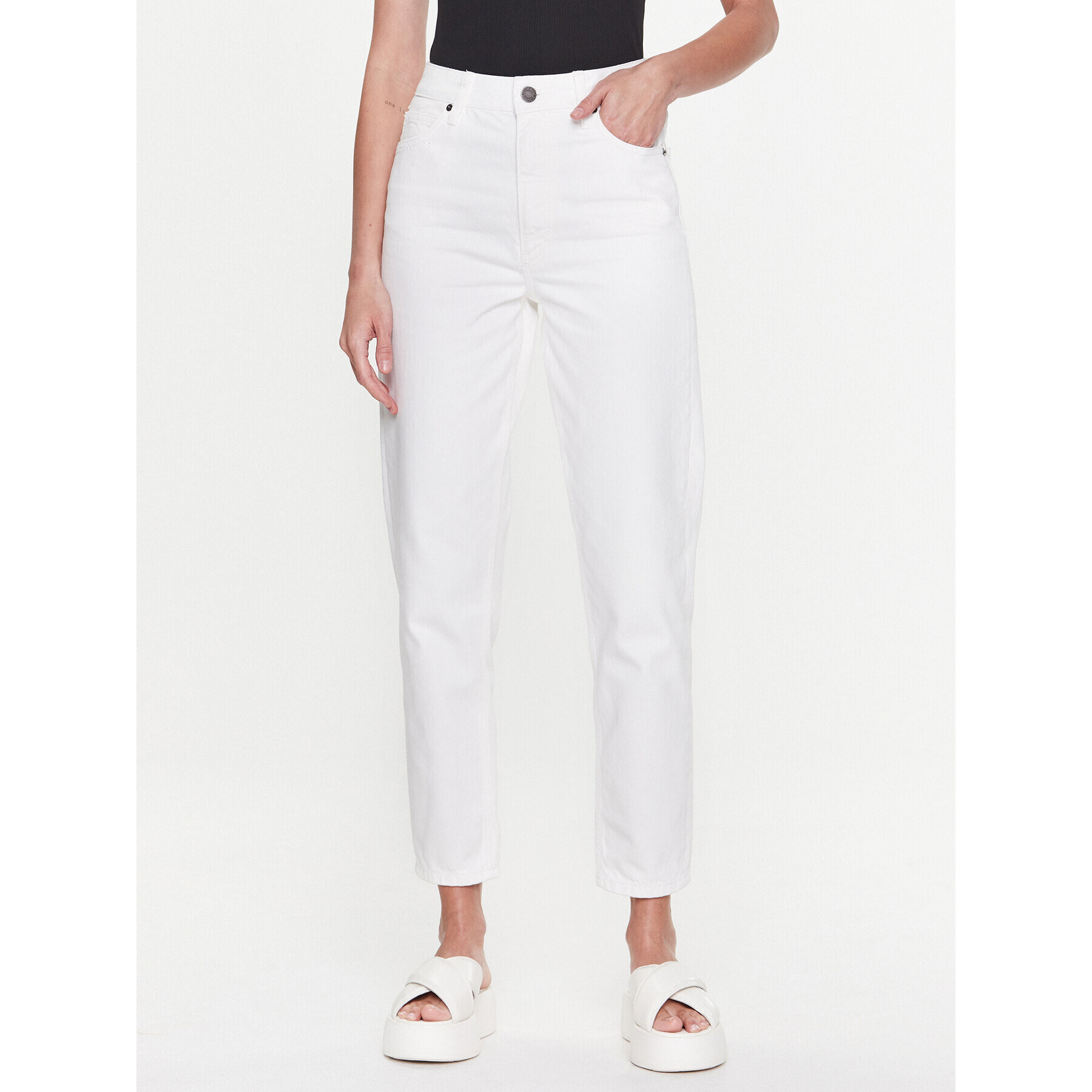 Calvin Klein Дънки K20K205164 Бял Regular Fit - Pepit.bg