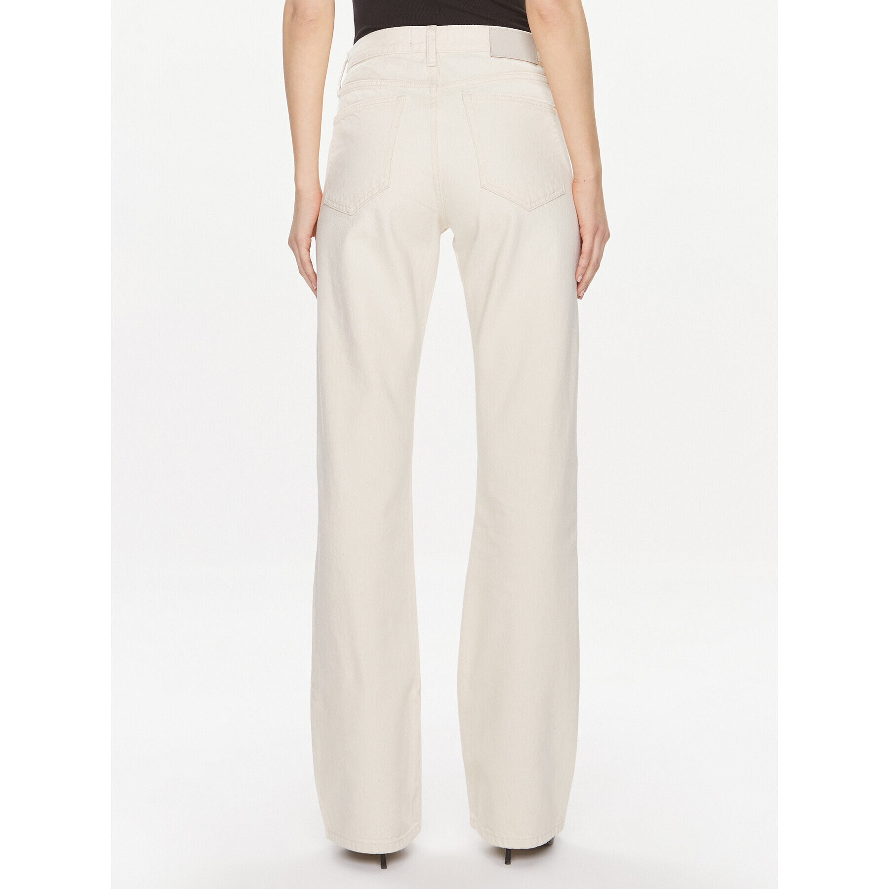 Calvin Klein Дънки Mid Rise Relax Bootcut Ecru K20K206308 Бял Slim Fit - Pepit.bg