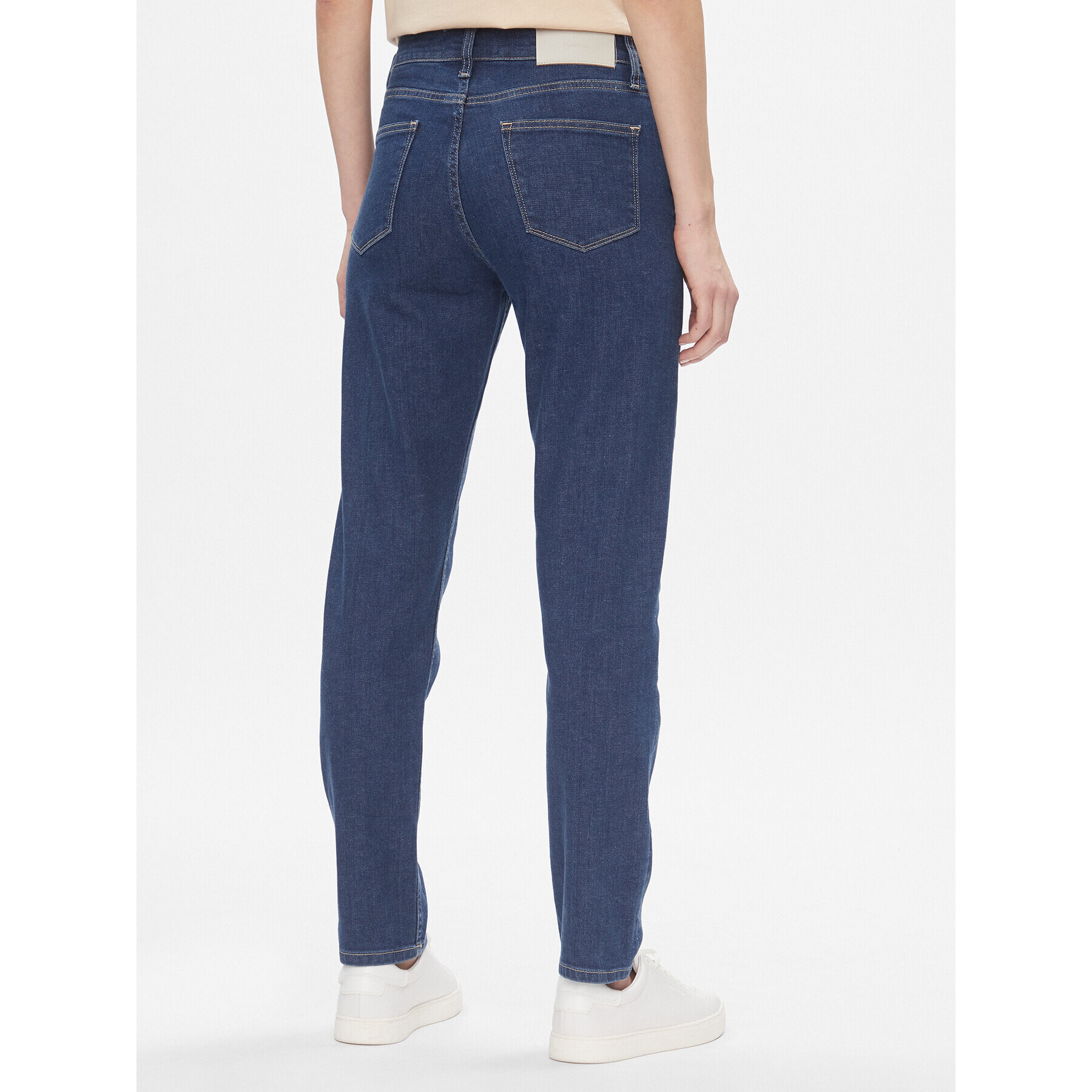 Calvin Klein Дънки Mid Rise Slim - Mid Blue K20K206780 Син Slim Fit - Pepit.bg