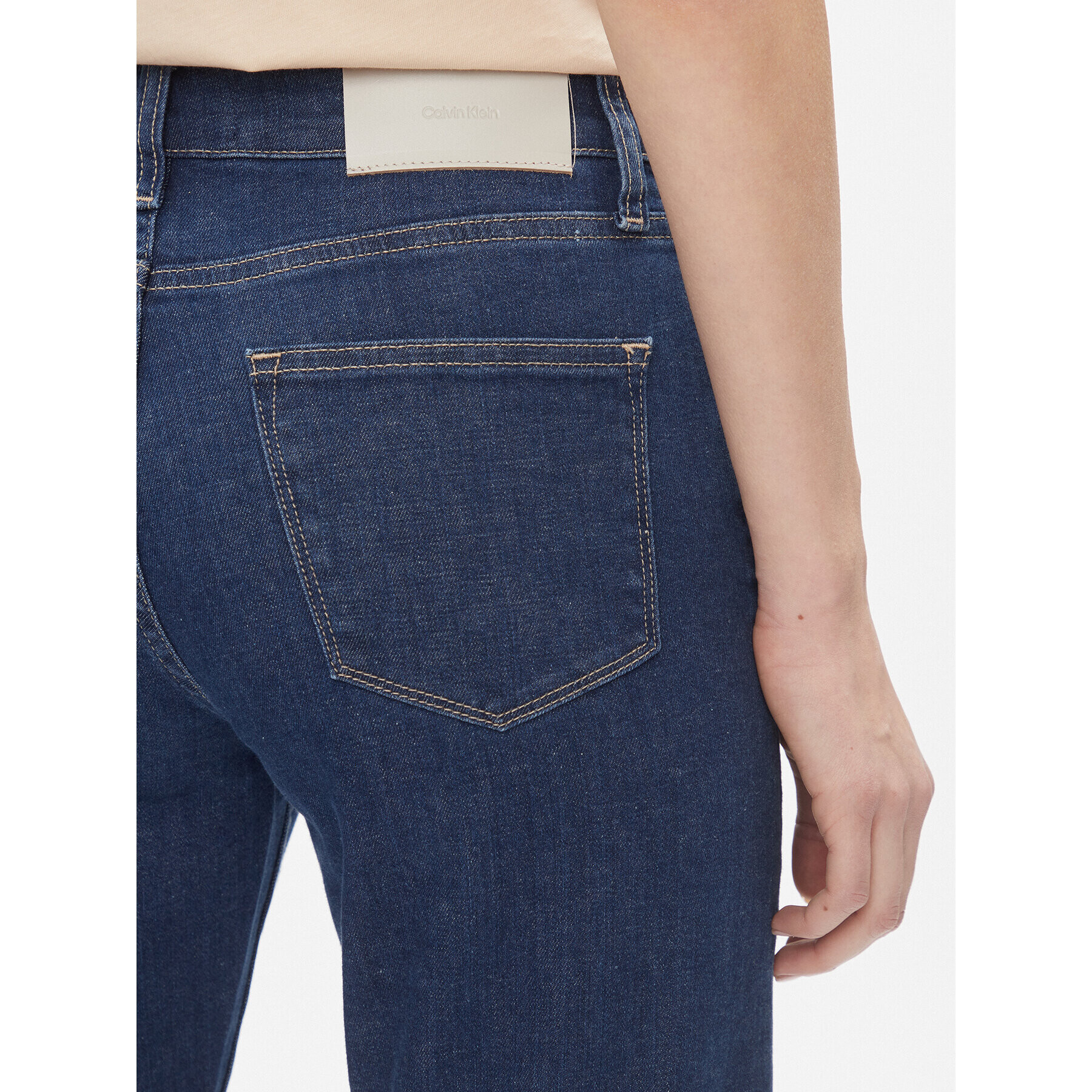 Calvin Klein Дънки Mid Rise Slim - Mid Blue K20K206780 Син Slim Fit - Pepit.bg