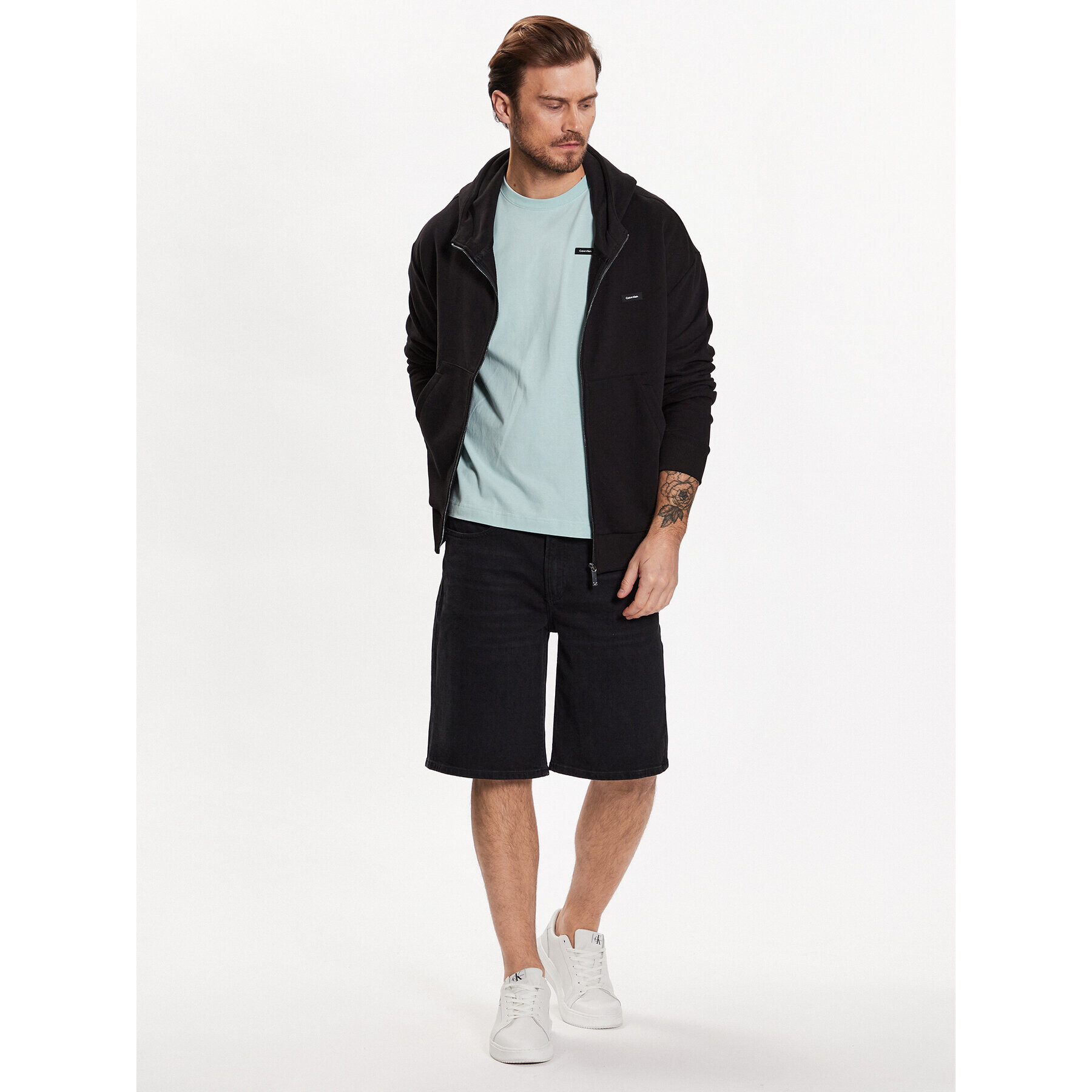 Calvin Klein Дънкови шорти K10K110993 Черен Relaxed Fit - Pepit.bg