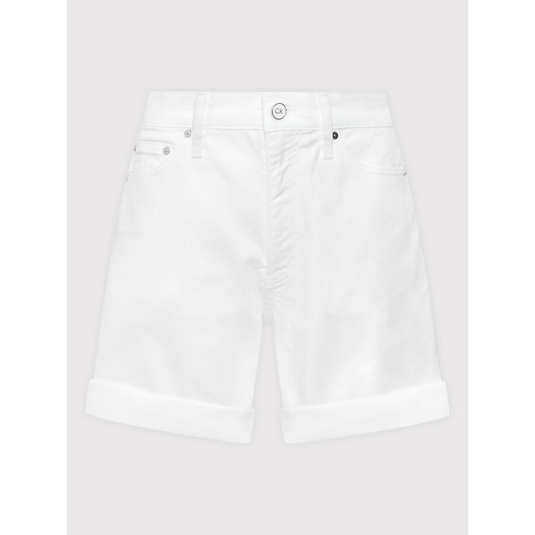 Calvin Klein Дънкови шорти K20K203857 Бял Regular Fit - Pepit.bg