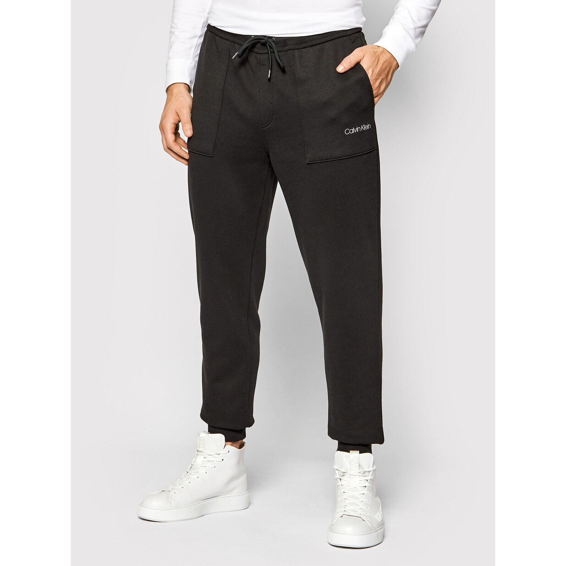 Calvin Klein Долнище анцуг Logo K10K109046 Черен Regular Fit - Pepit.bg