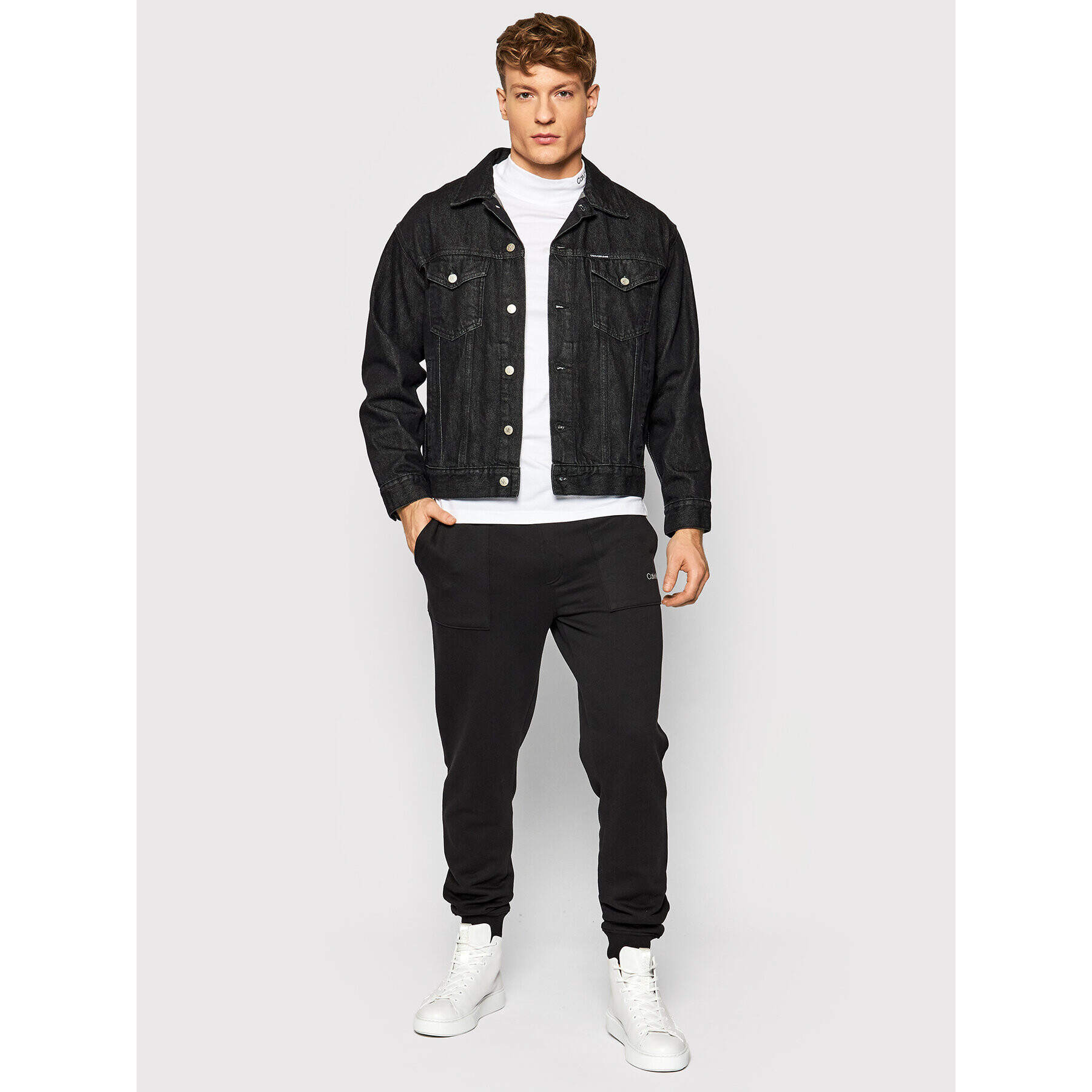 Calvin Klein Долнище анцуг Logo K10K109046 Черен Regular Fit - Pepit.bg