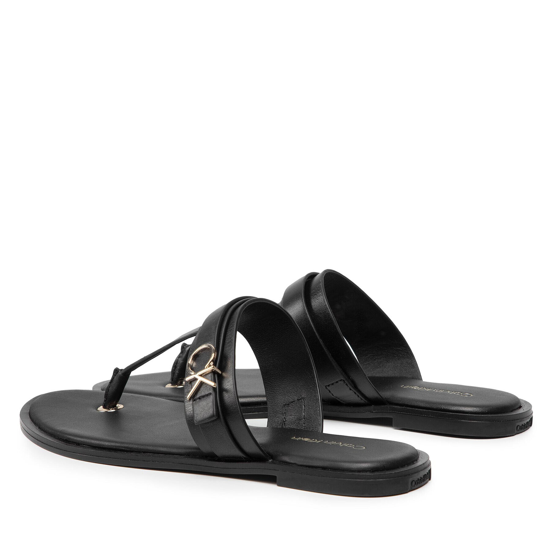 Calvin Klein Джапанки Almond Flat Tp Slide W/Hdw HW0HW00829 Черен - Pepit.bg