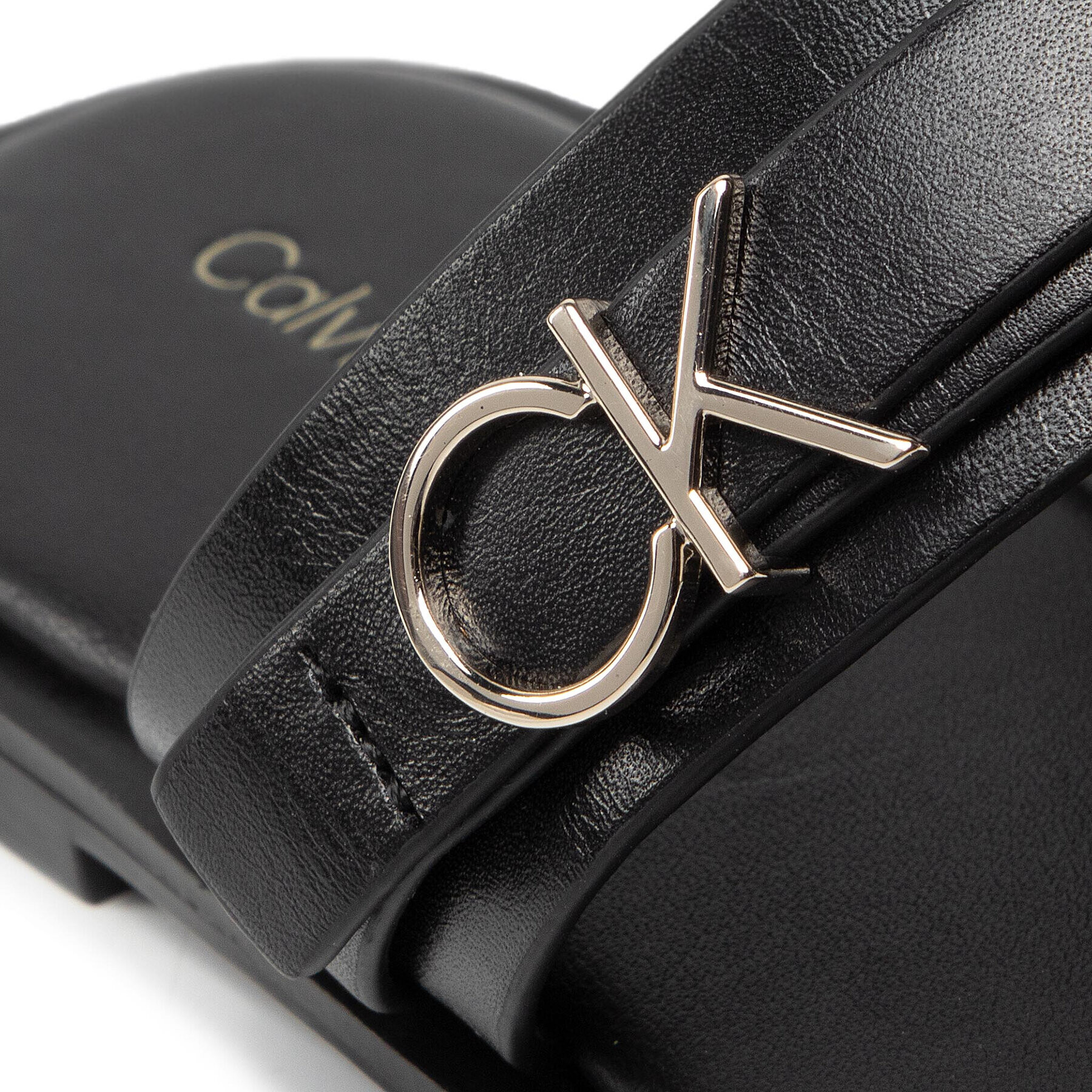 Calvin Klein Джапанки Almond Flat Tp Slide W/Hdw HW0HW00829 Черен - Pepit.bg