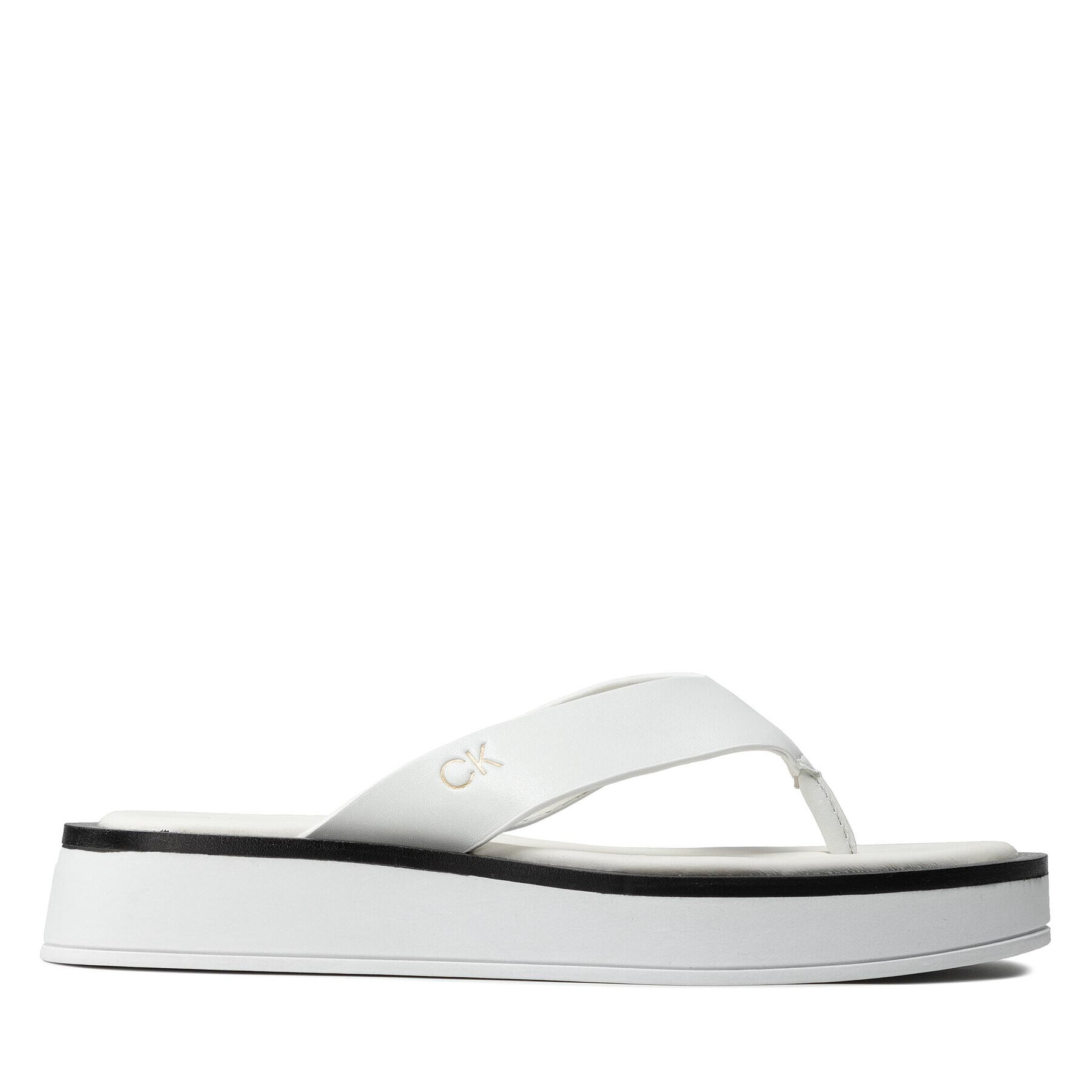 Calvin Klein Джапанки Flatform Tp Slide HW0HW00696 Бял - Pepit.bg