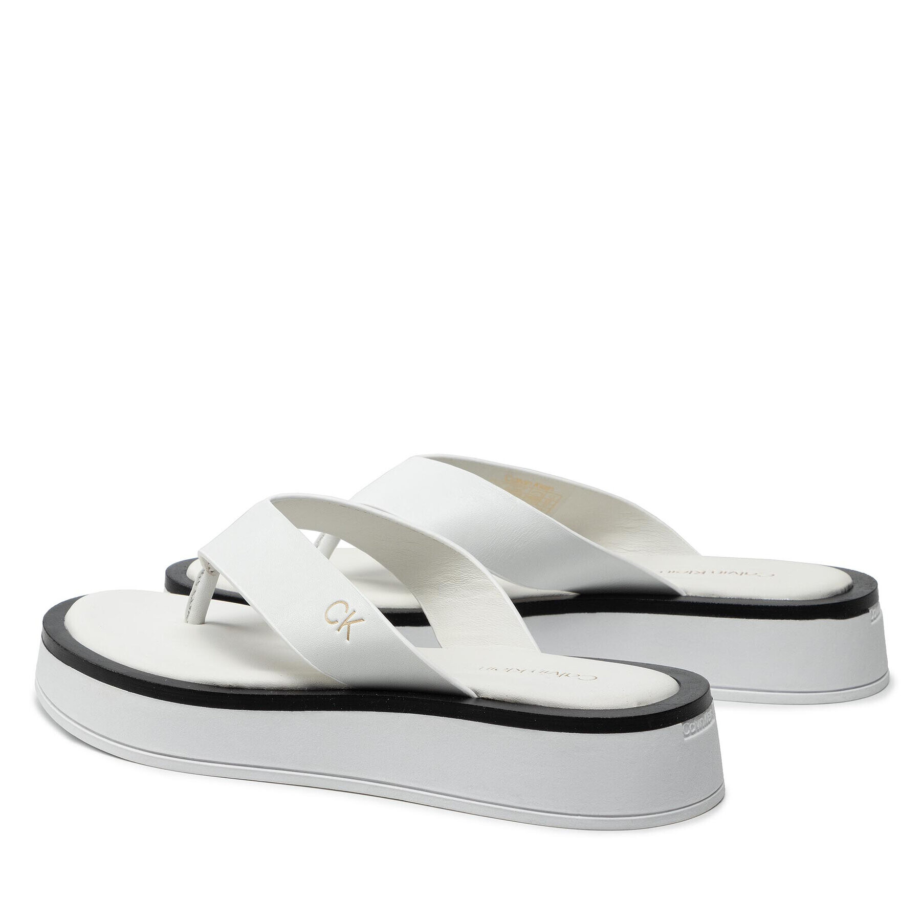 Calvin Klein Джапанки Flatform Tp Slide HW0HW00696 Бял - Pepit.bg