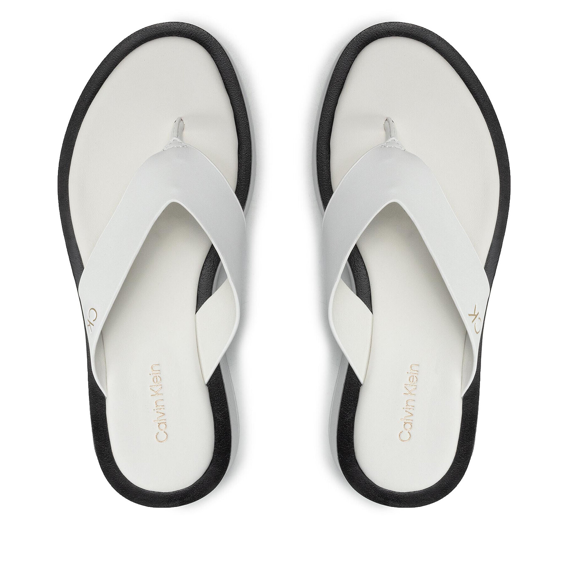 Calvin Klein Джапанки Flatform Tp Slide HW0HW00696 Бял - Pepit.bg