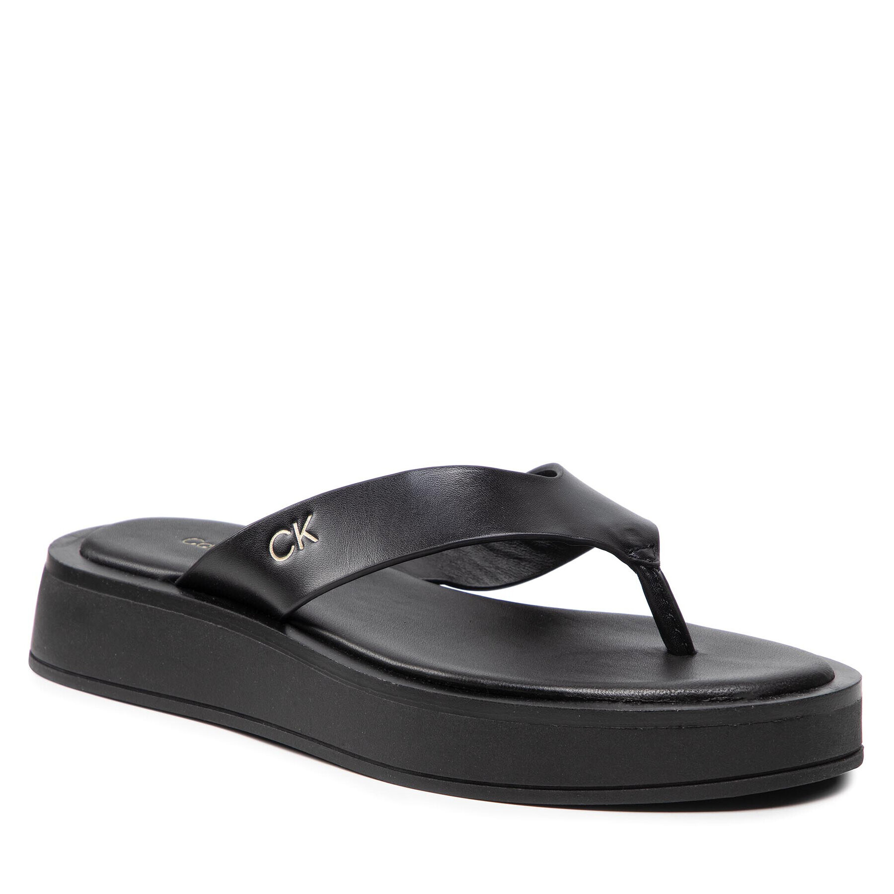 Calvin Klein Джапанки Flatform Tp Slide HW0HW00696 Черен - Pepit.bg