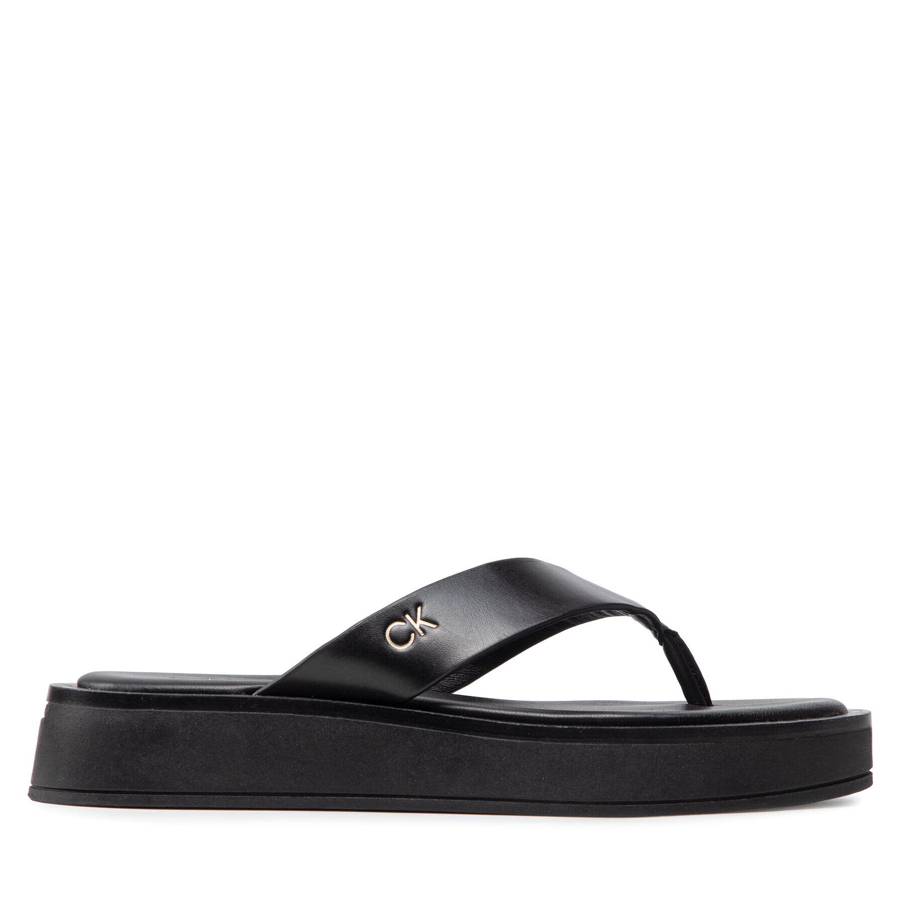 Calvin Klein Джапанки Flatform Tp Slide HW0HW00696 Черен - Pepit.bg