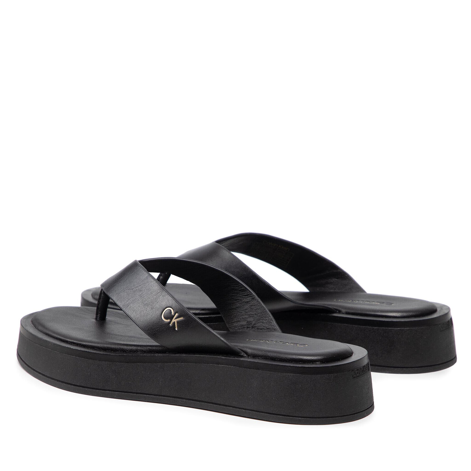 Calvin Klein Джапанки Flatform Tp Slide HW0HW00696 Черен - Pepit.bg