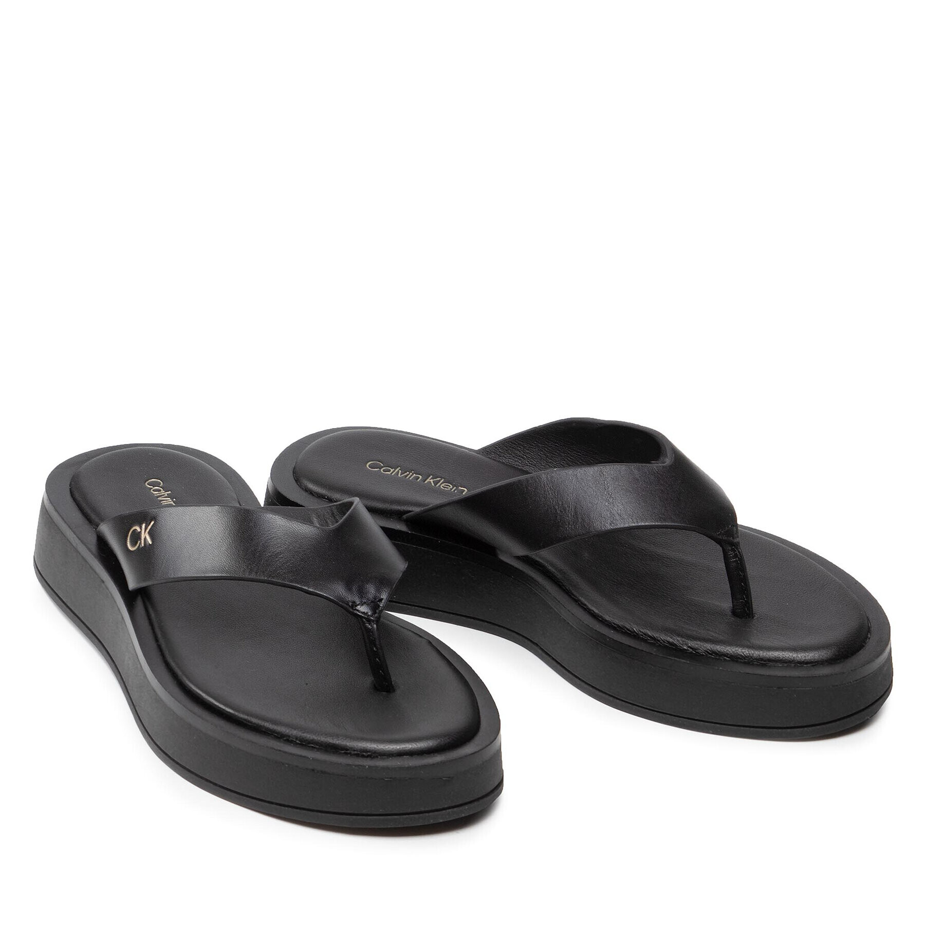 Calvin Klein Джапанки Flatform Tp Slide HW0HW00696 Черен - Pepit.bg