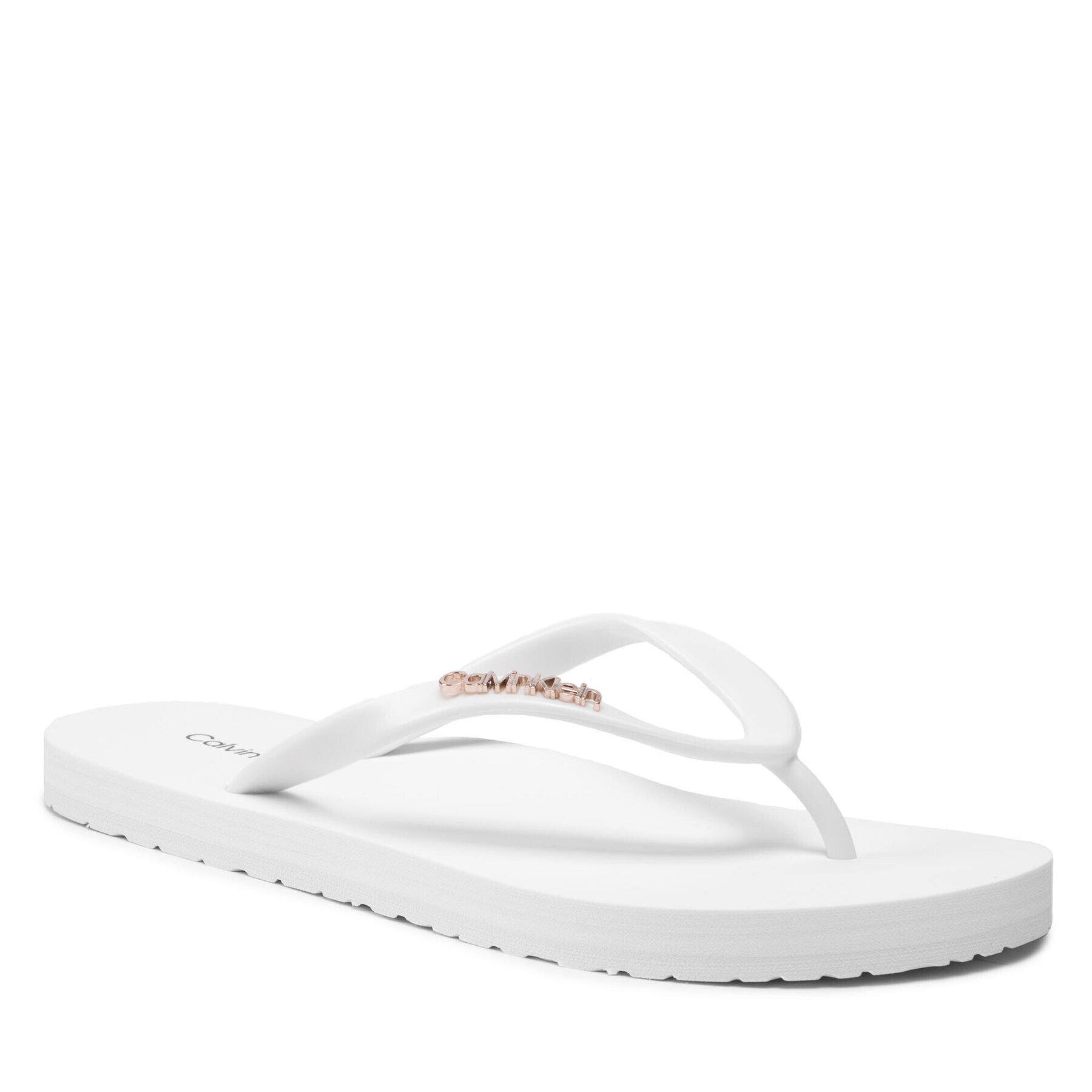 Calvin Klein Джапанки Flipflop HW0HW00743 Бял - Pepit.bg