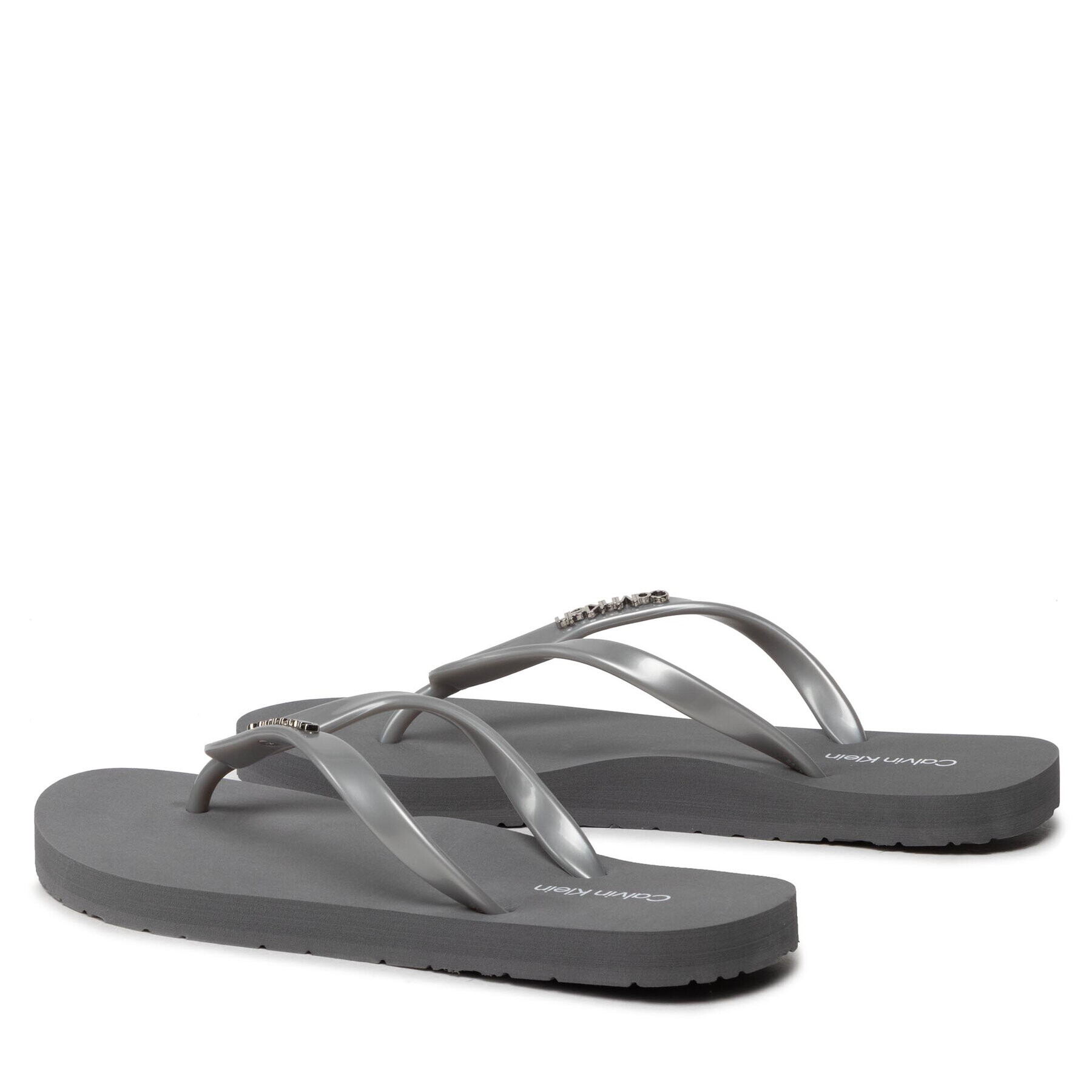 Calvin Klein Джапанки Flipflop-Mtl HW0HW00863 Сребрист - Pepit.bg