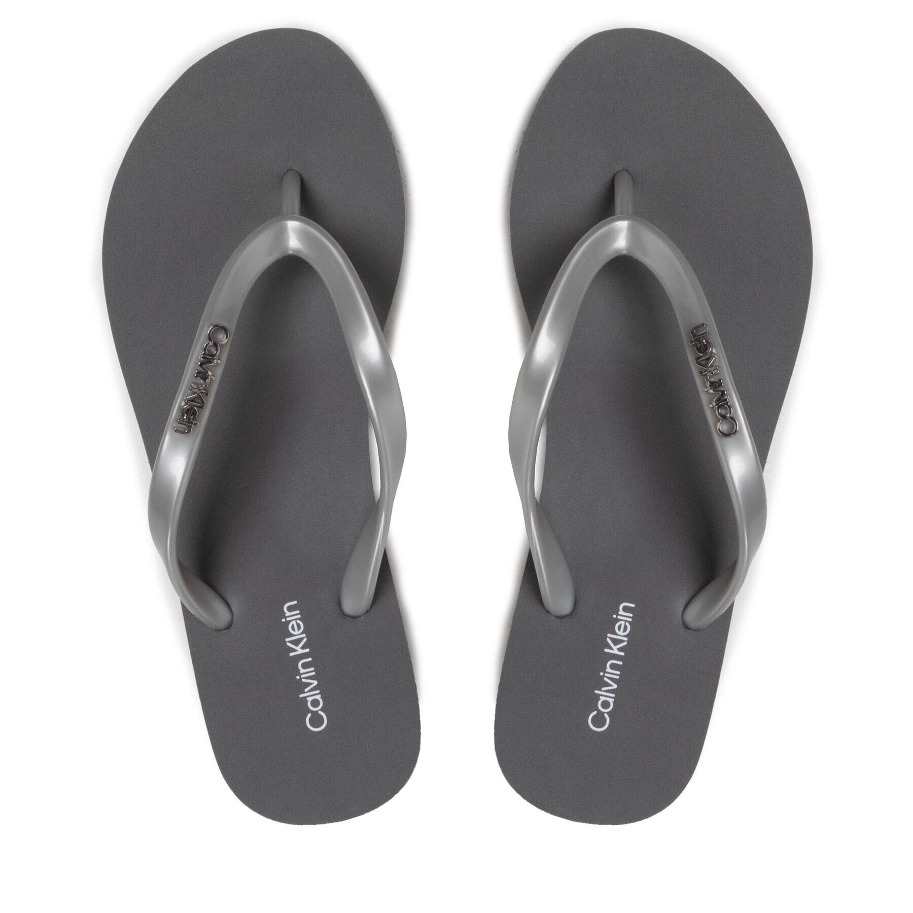 Calvin Klein Джапанки Flipflop-Mtl HW0HW00863 Сребрист - Pepit.bg