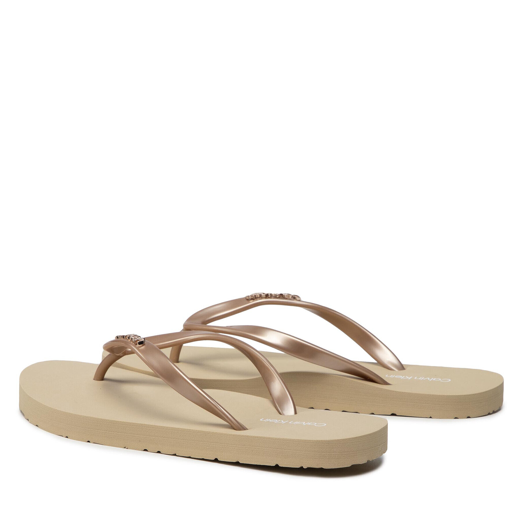 Calvin Klein Джапанки Flipflop - Mtl HW0HW00863 Златист - Pepit.bg