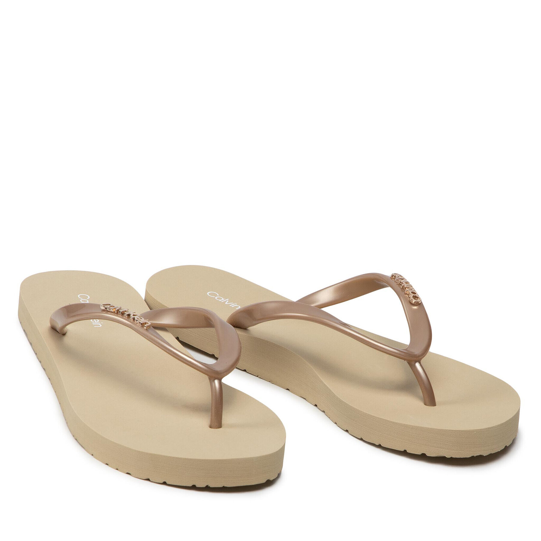 Calvin Klein Джапанки Flipflop - Mtl HW0HW00863 Златист - Pepit.bg