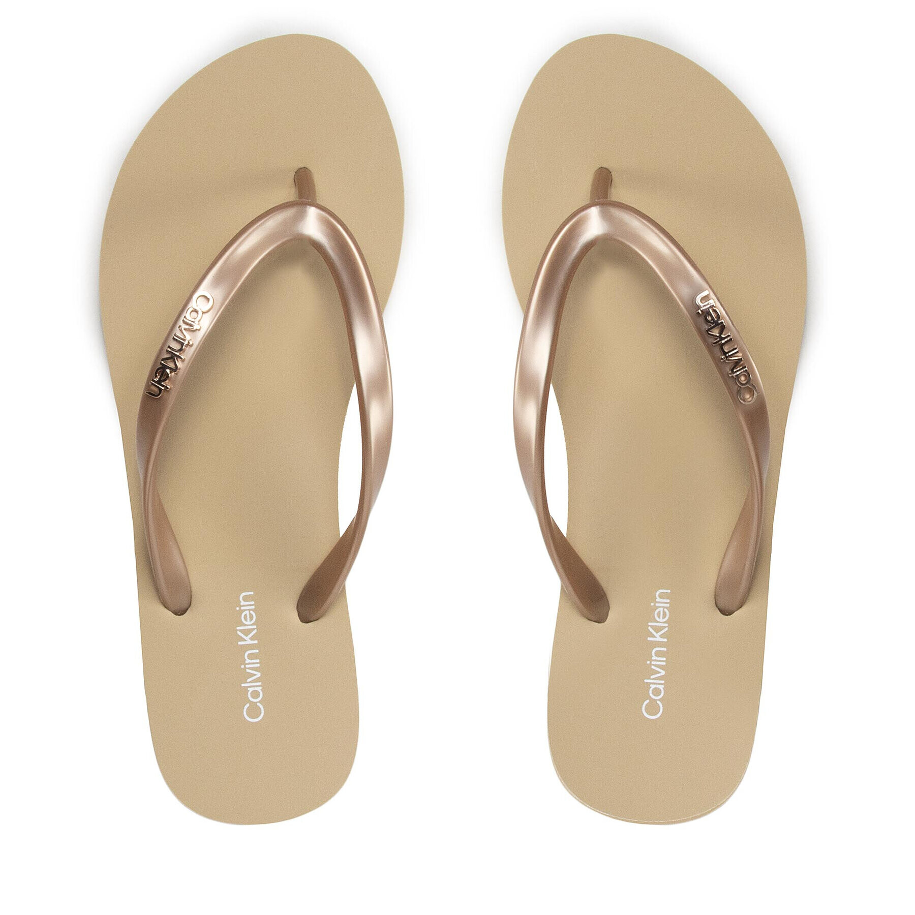 Calvin Klein Джапанки Flipflop - Mtl HW0HW00863 Златист - Pepit.bg