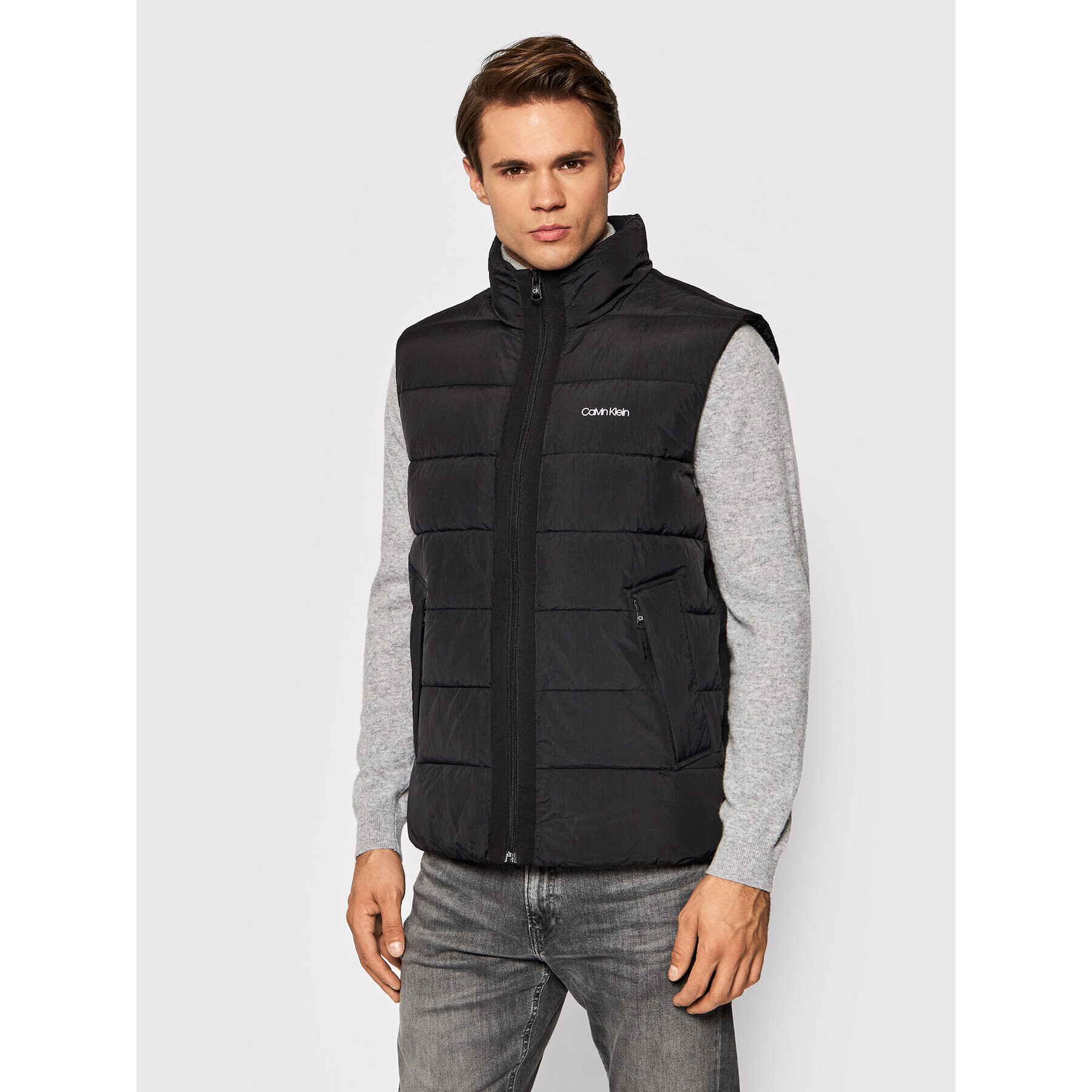 Calvin Klein Елек Crinkle K10K107877 Черен Regular Fit - Pepit.bg