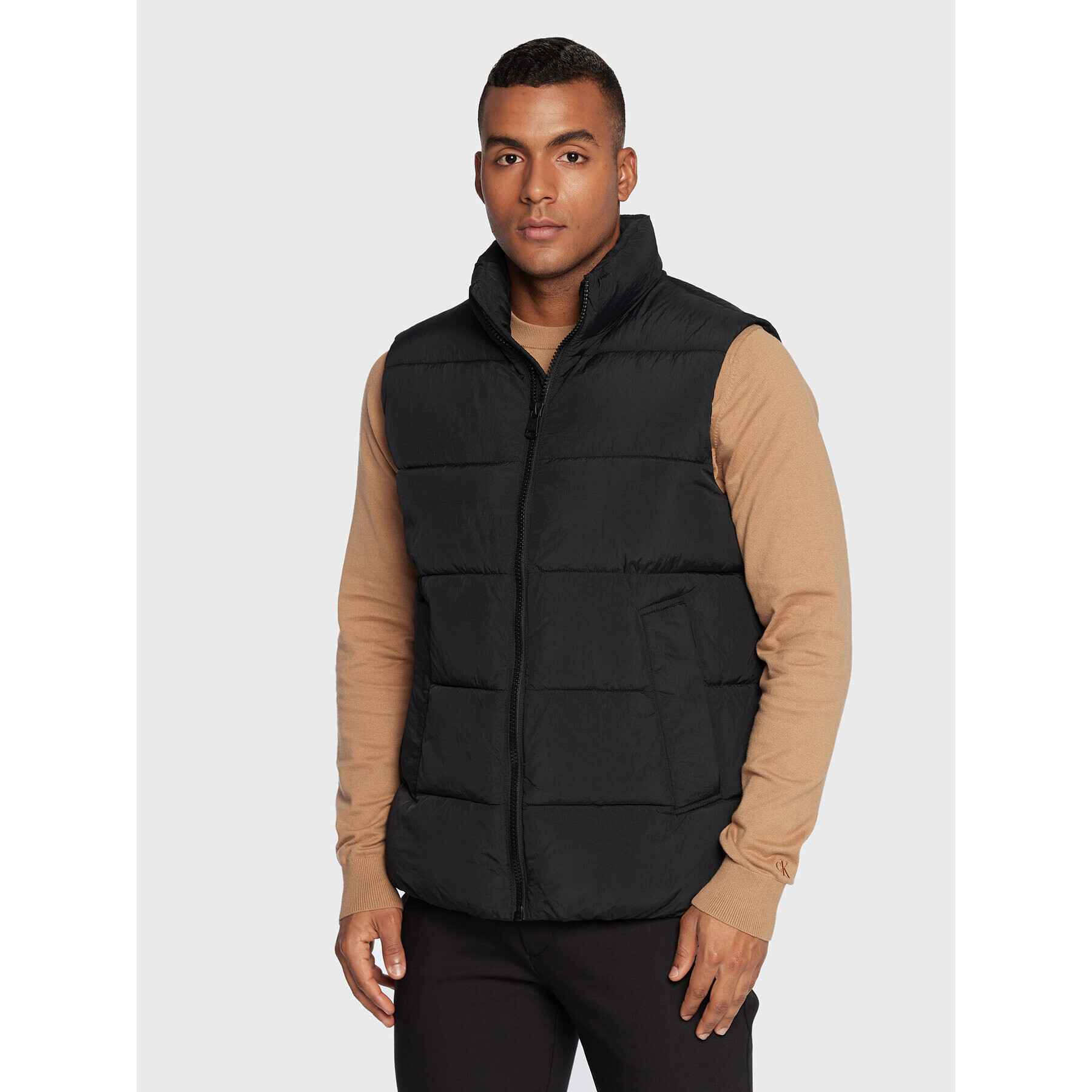 Calvin Klein Елек Crinkle K10K110334 Черен Regular Fit - Pepit.bg