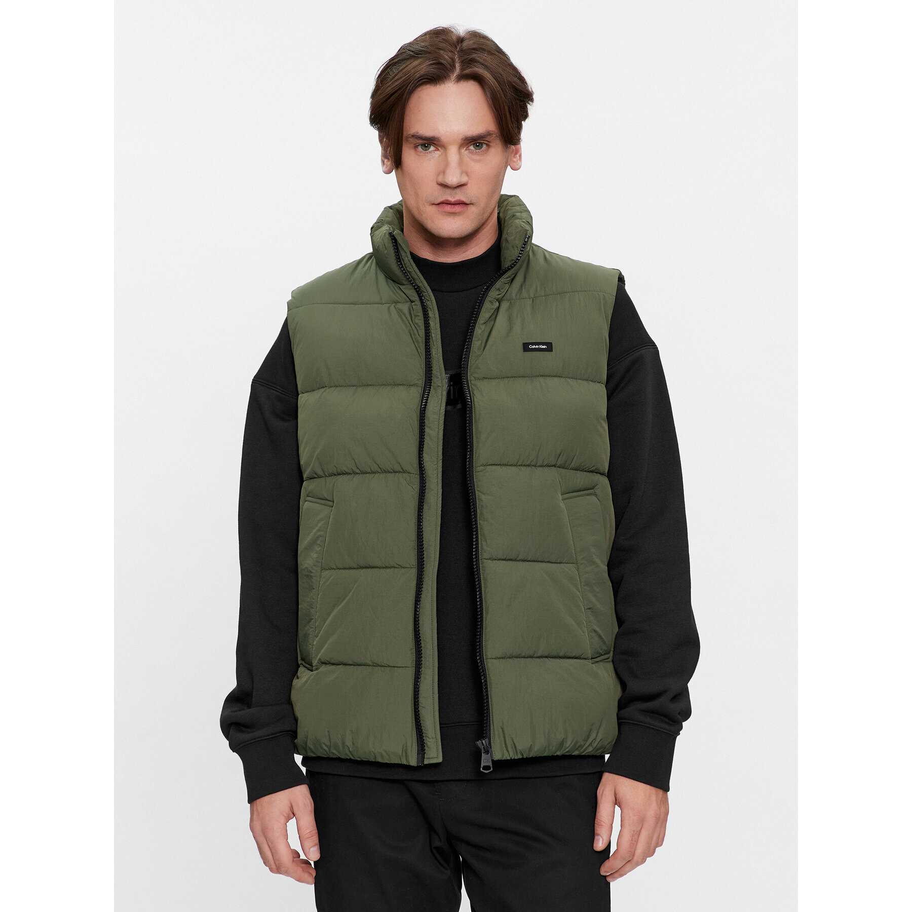 Calvin Klein Елек Crinkle K10K110334 Зелен Regular Fit - Pepit.bg
