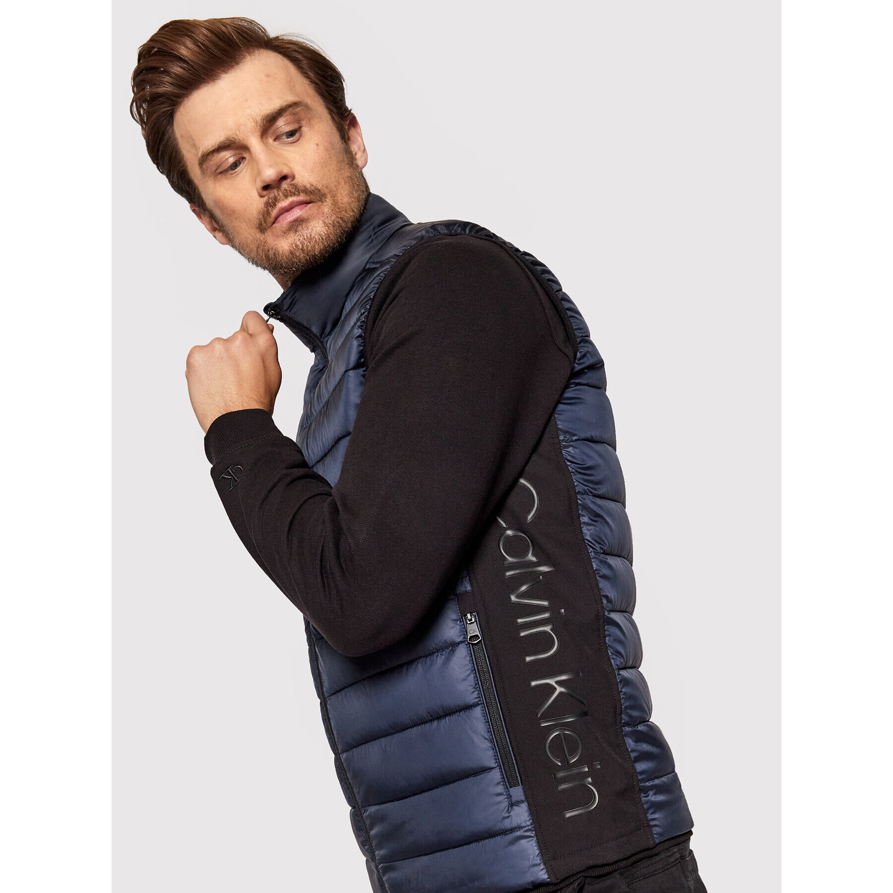 Calvin Klein Елек Recycled Side K10K108292 Тъмносин Regular Fit - Pepit.bg