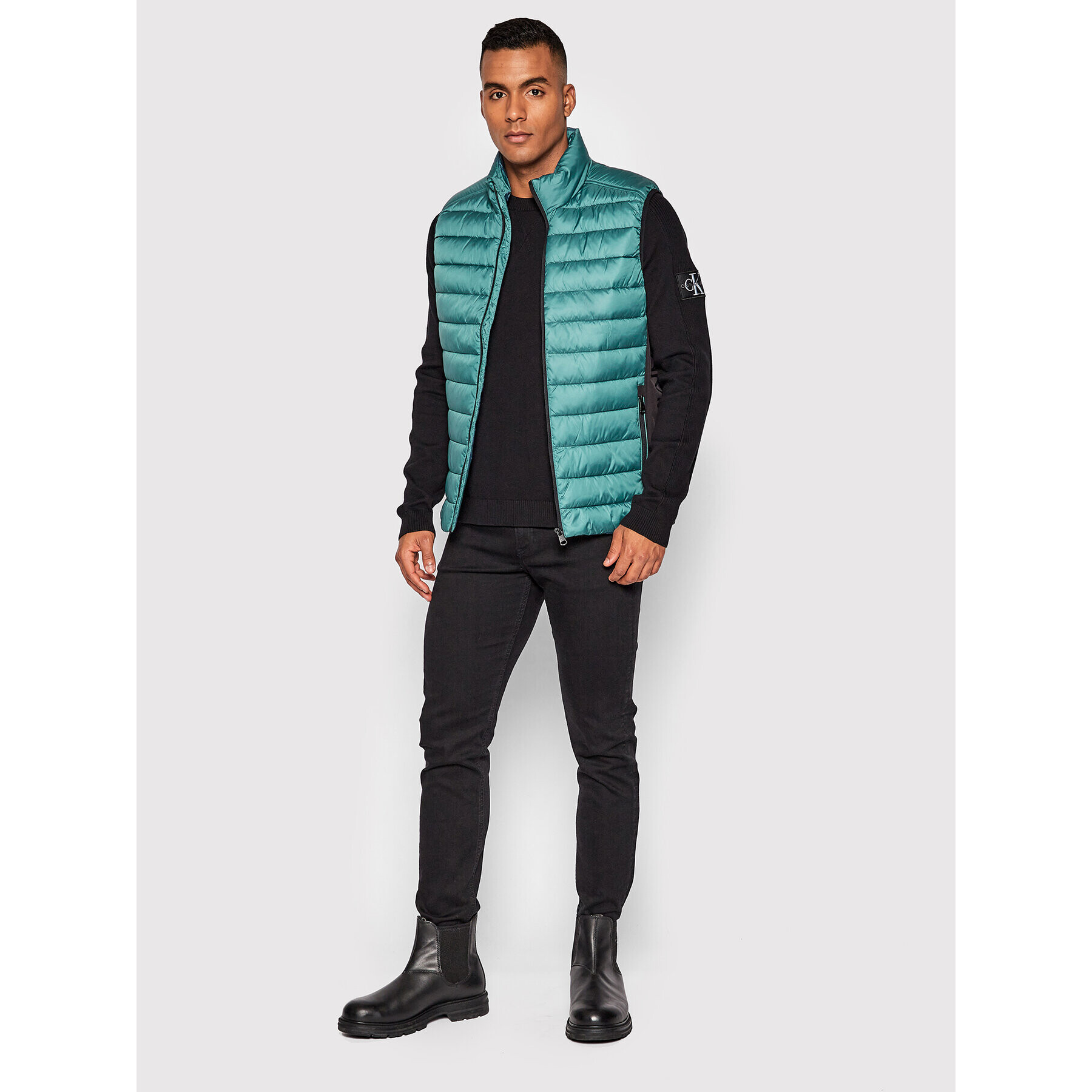 Calvin Klein Елек Side Logo K10K108292 Син Regular Fit - Pepit.bg