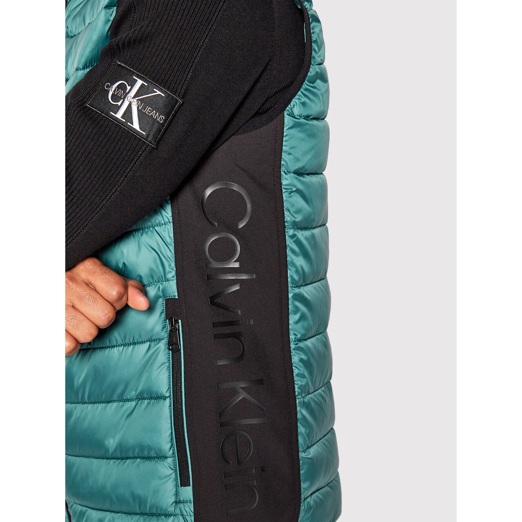 Calvin Klein Елек Side Logo K10K108292 Син Regular Fit - Pepit.bg