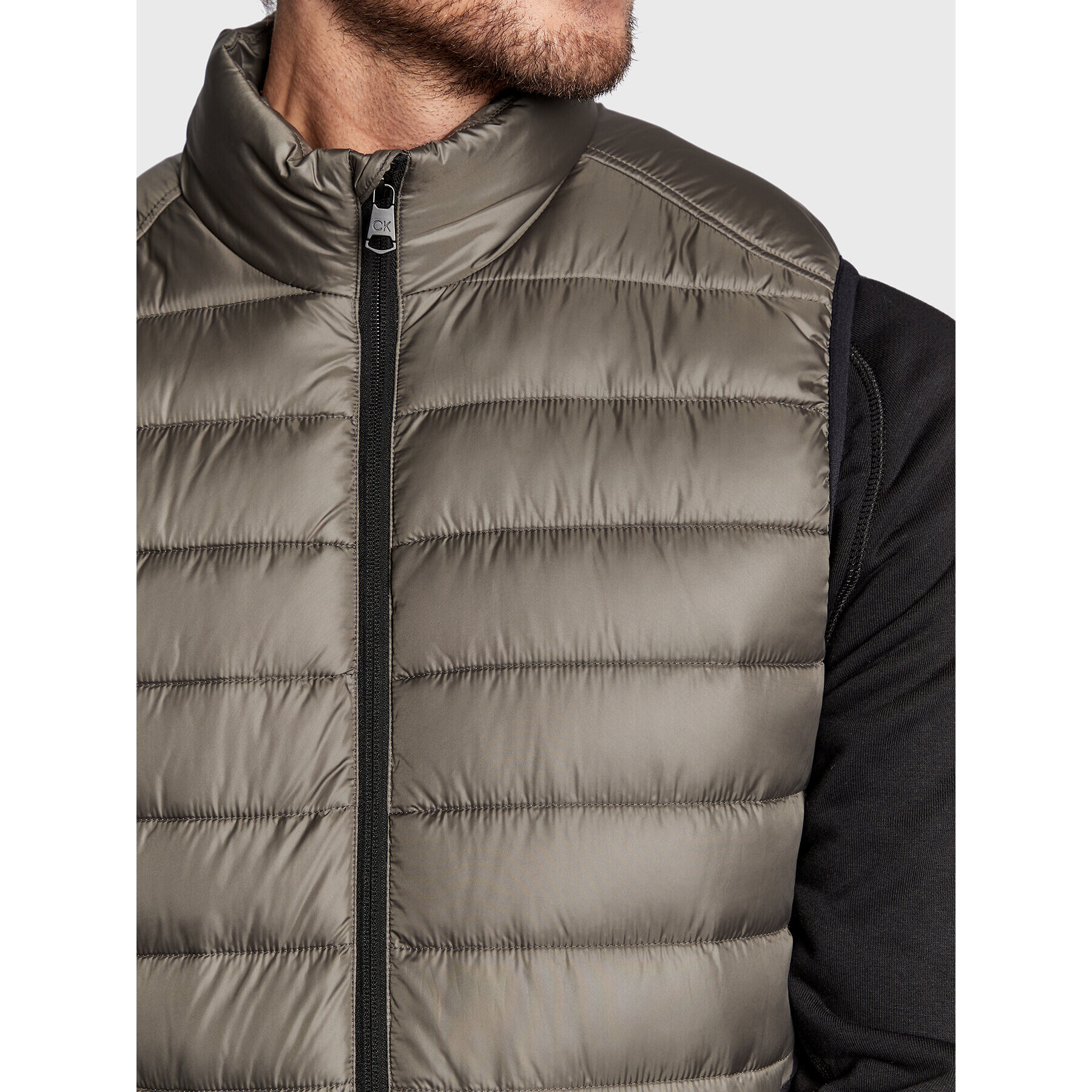 Calvin Klein Елек Side Logo K10K108292 Сив Regular Fit - Pepit.bg